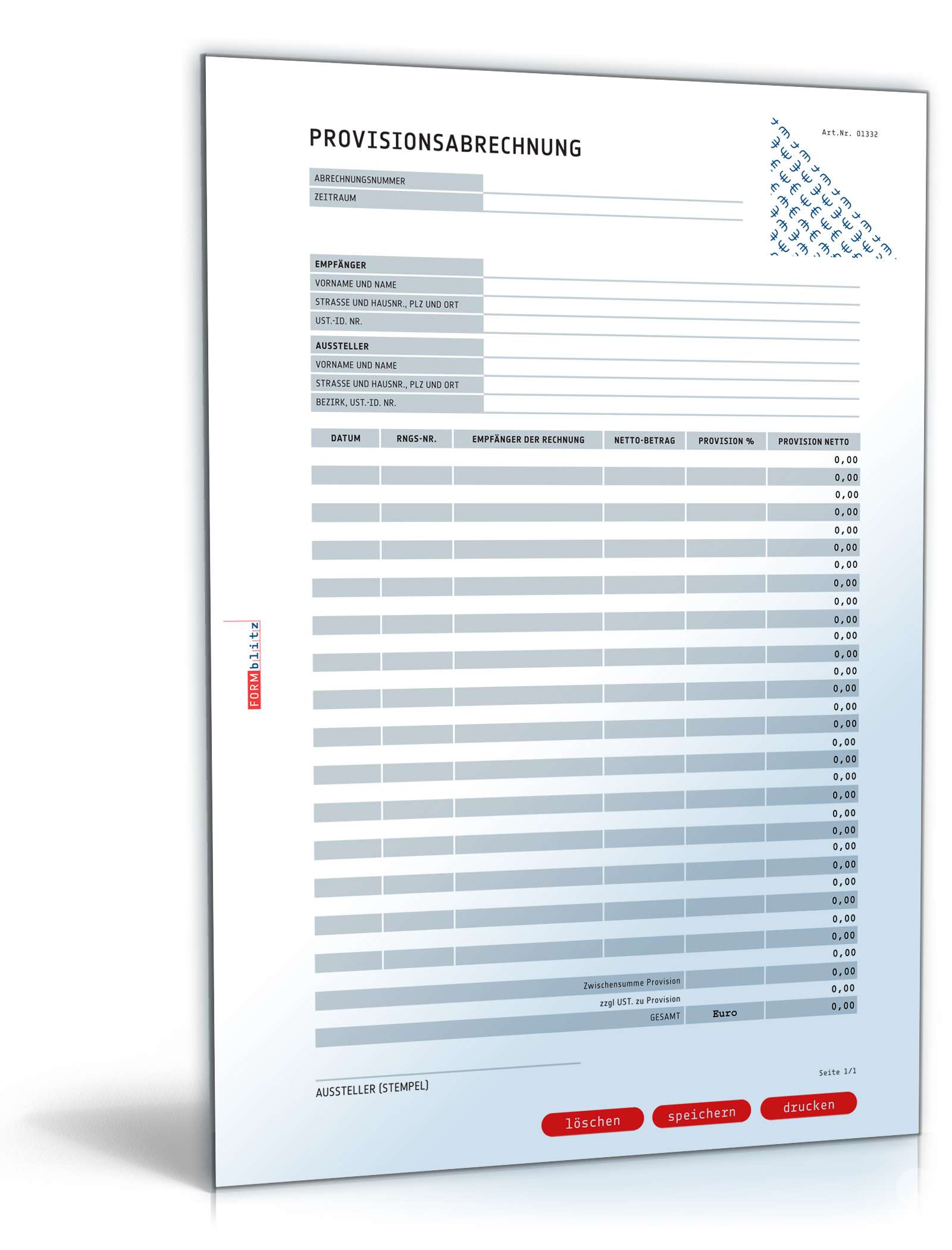 Provisionsabrechnung PDF