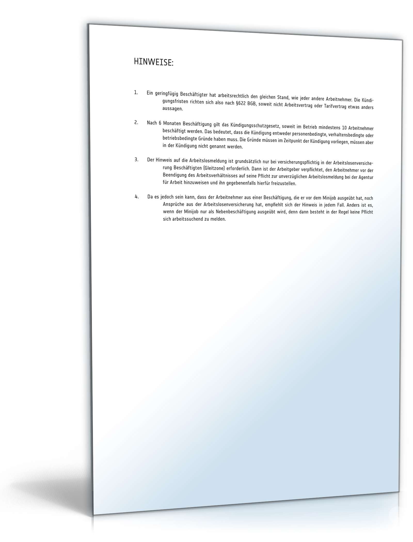 Fristgemäße Kündigung Minijob PDF. Seite: 2