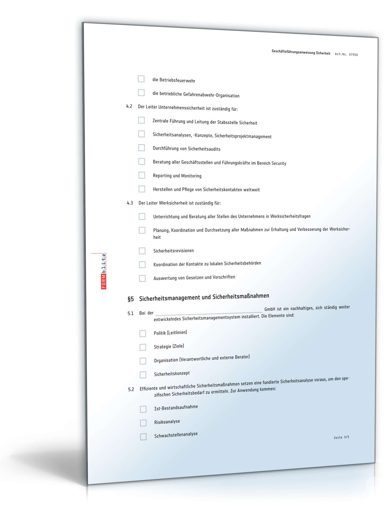 Geschäftsführungsanweisung Unternehmenssicherheit PDF. Seite: 3