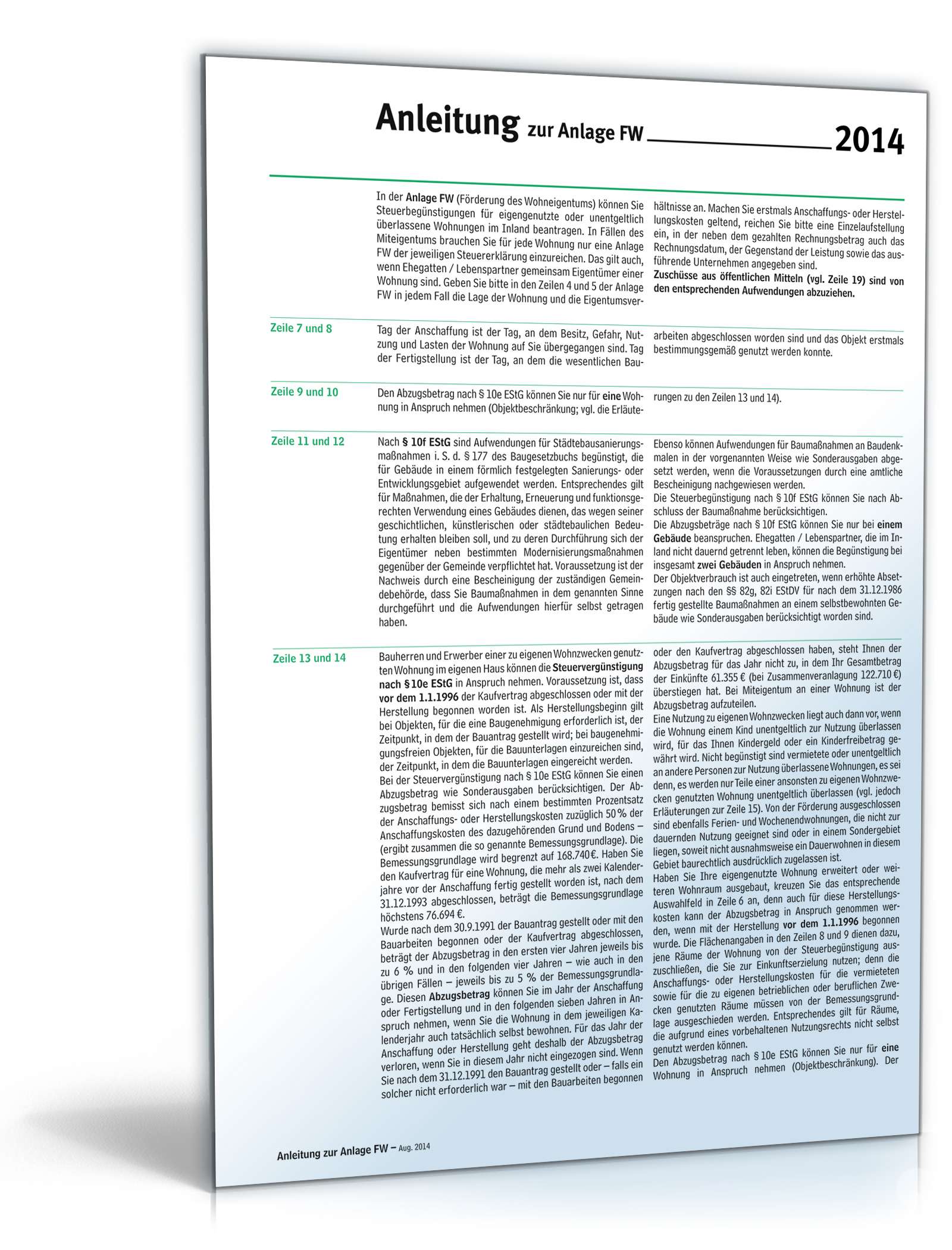 Anleitung zur Anlage FW 2014 PDF