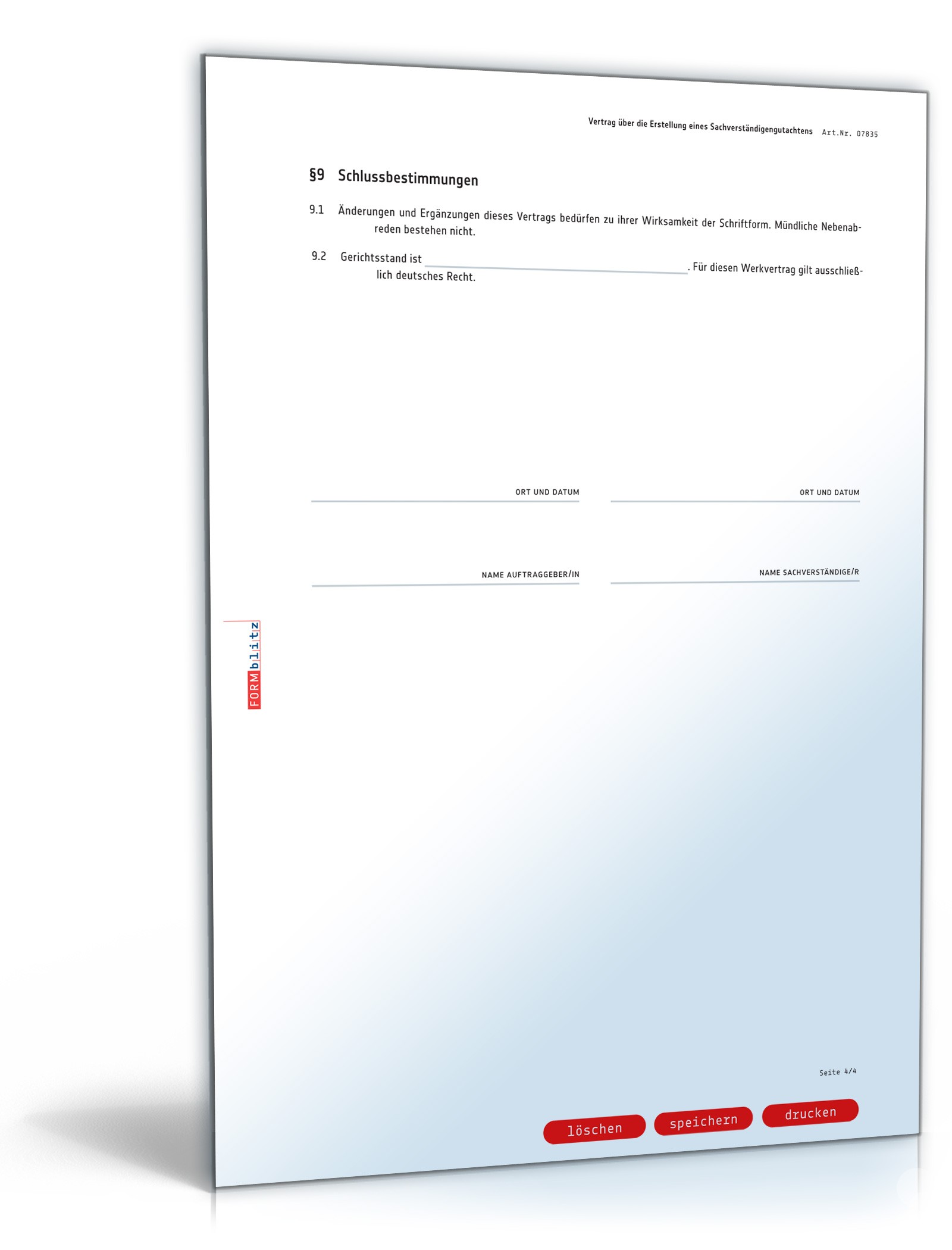 Vertrag Sachverständigengutachten PDF. Seite: 4
