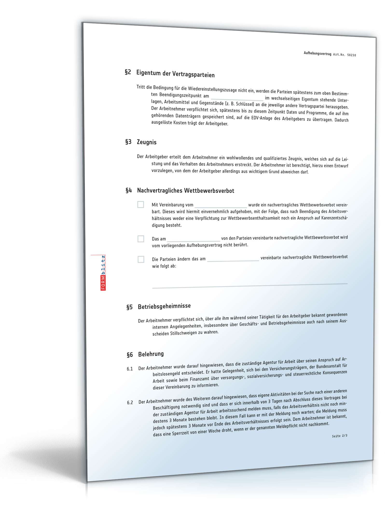 Probezeitverlängerung durch Aufhebungsvertrag PDF. Seite: 2