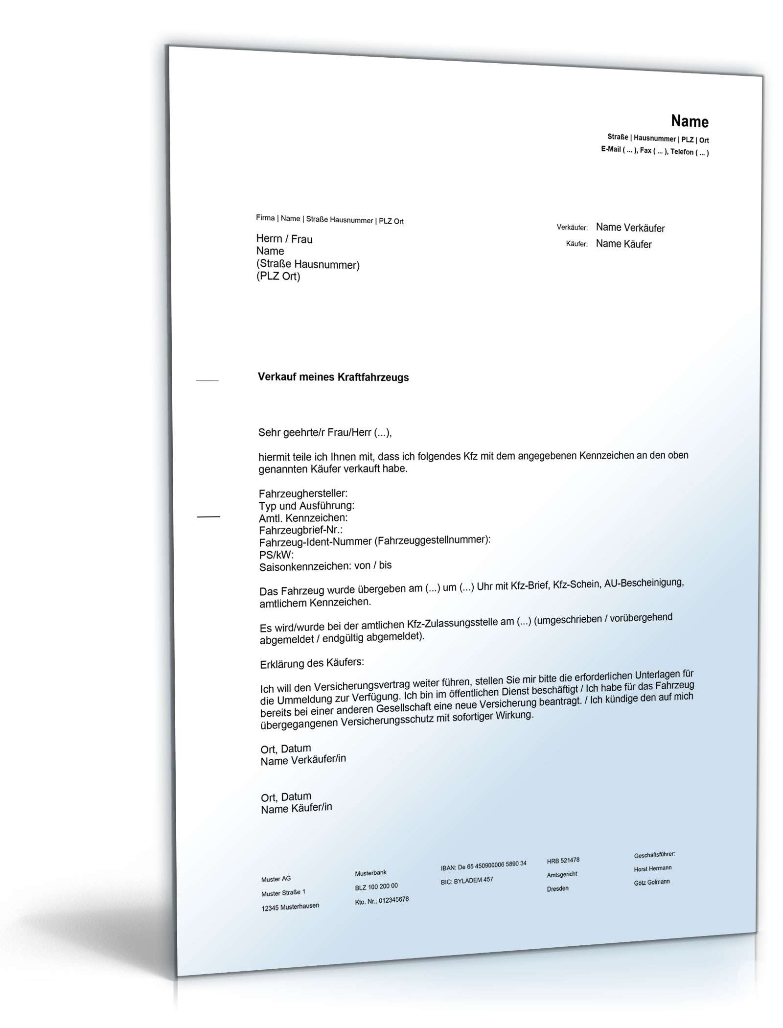 Kaufvertrag gebrauchtes Kfz auf Probe PDF. Seite: 7