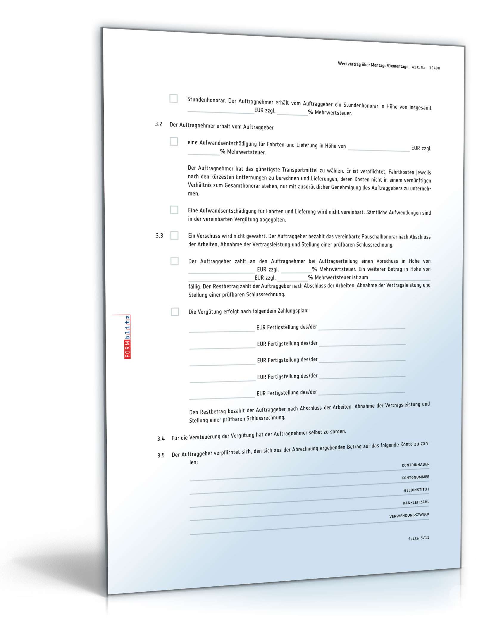 Werkvertrag Montage oder Demontage PDF. Seite: 5