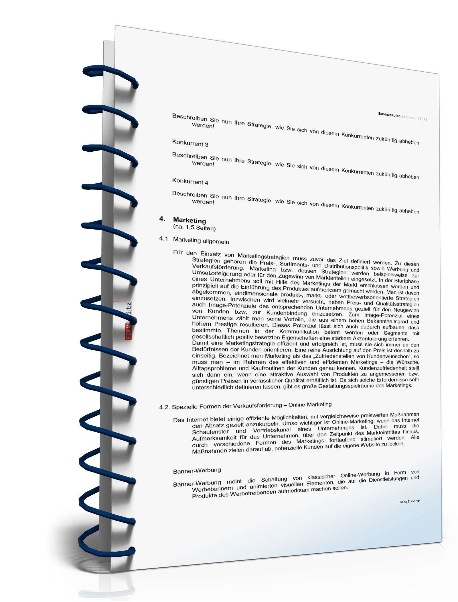 Businessplan E-Commerce Excel. Seite: 5
