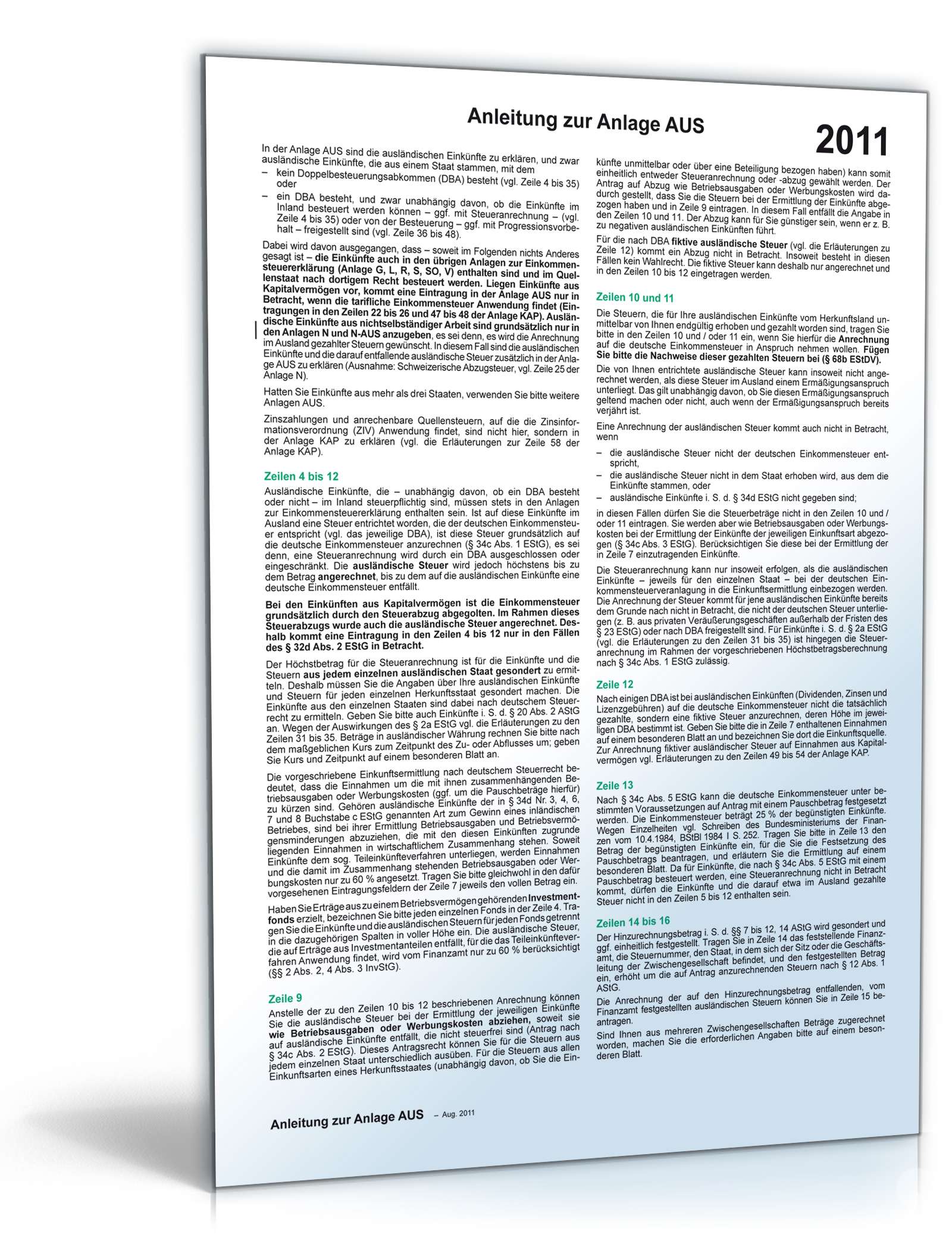 Anlage AUS 2011 PDF. Seite: 3