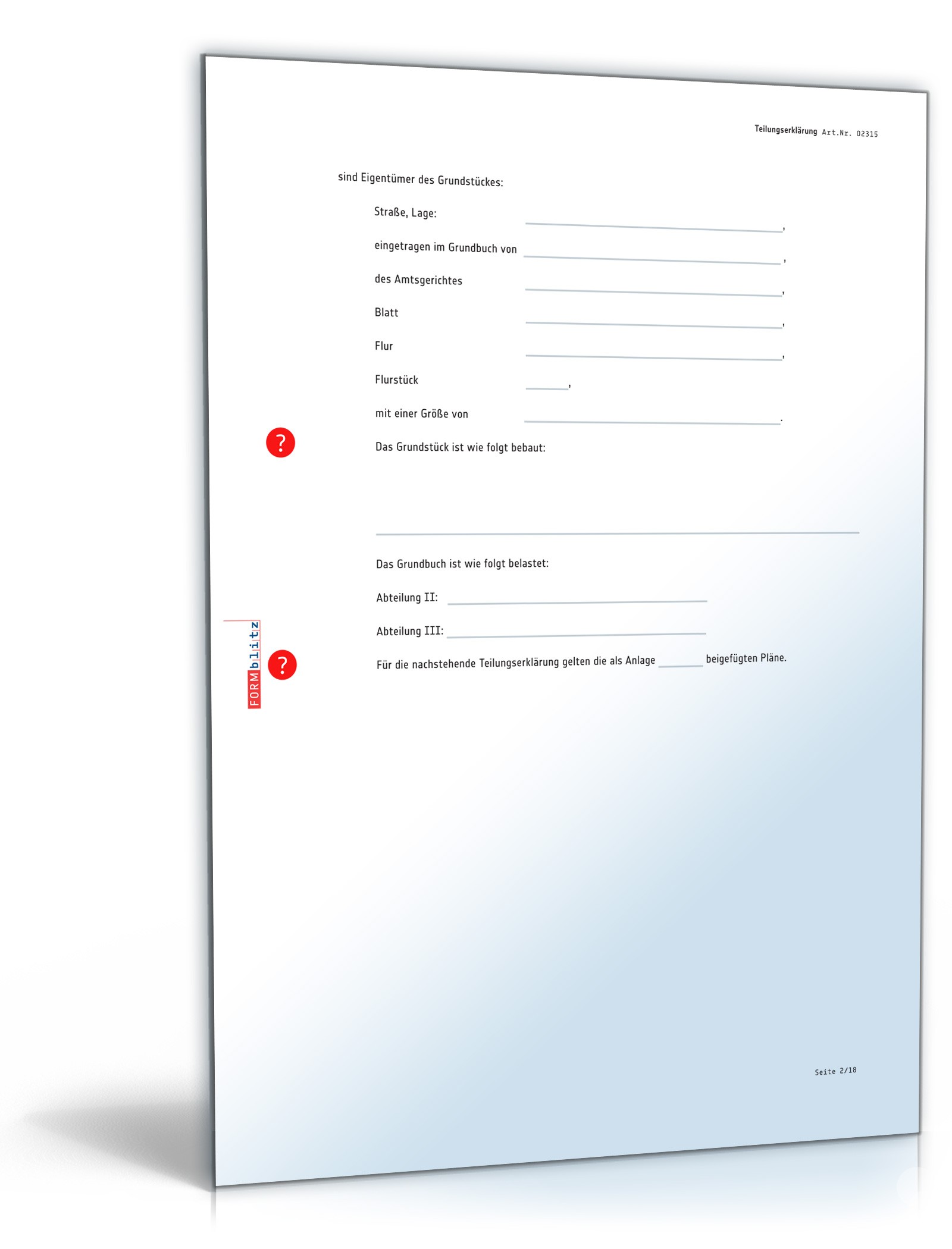Teilungserklärung Wohnungseigentum PDF. Seite: 2