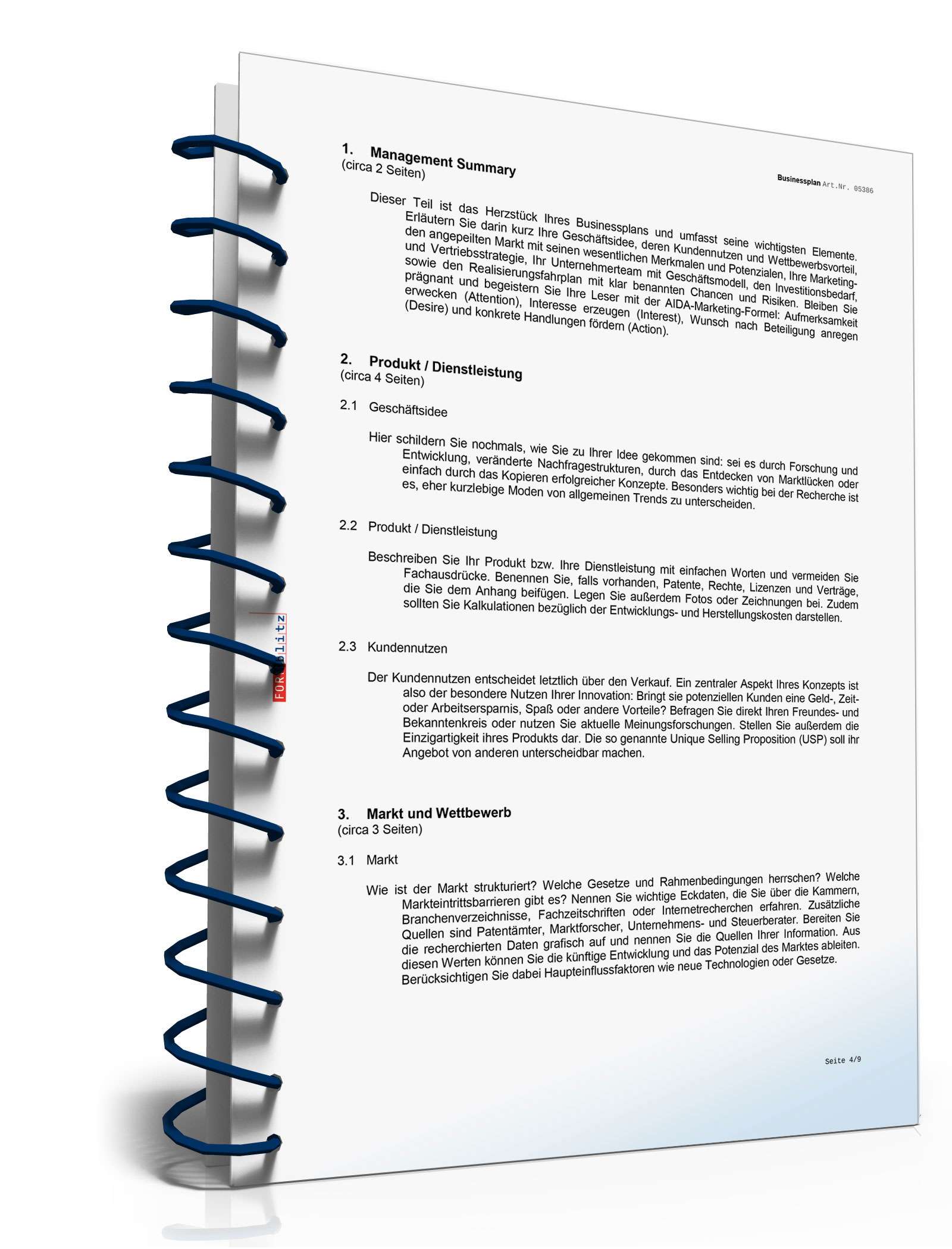 Businessplan Existenzgründung Excel. Seite: 8