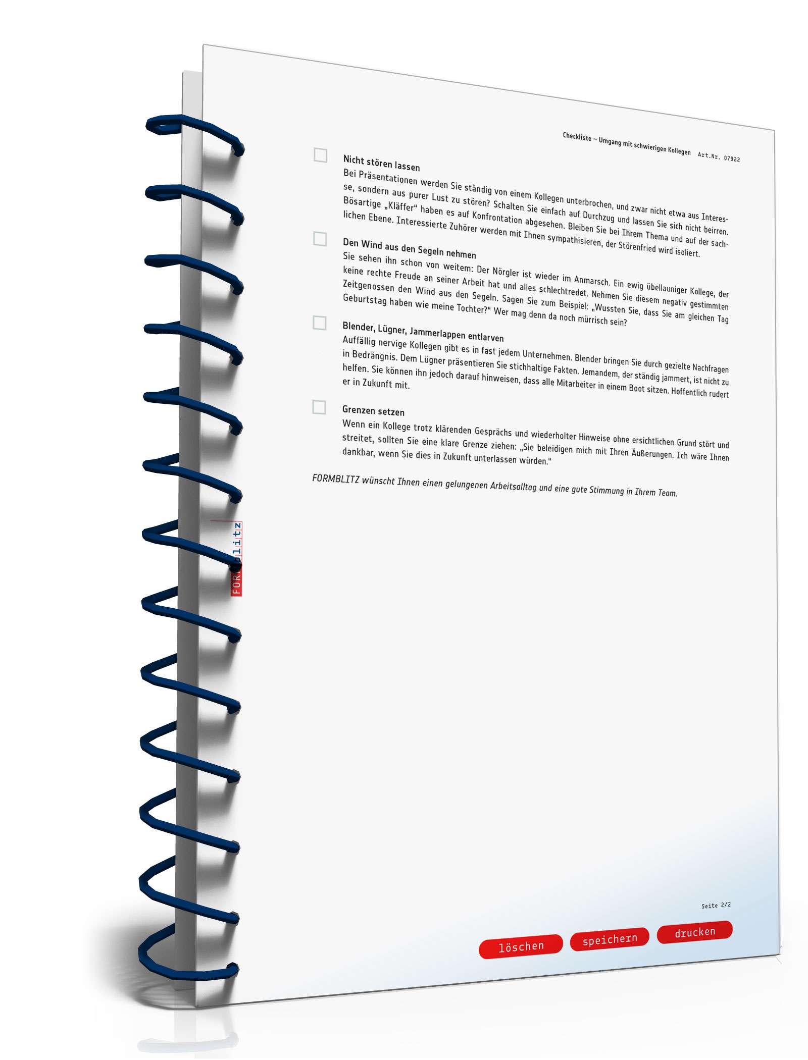 Checkliste Schwierigkeiten Berufsalltag PDF. Seite: 2