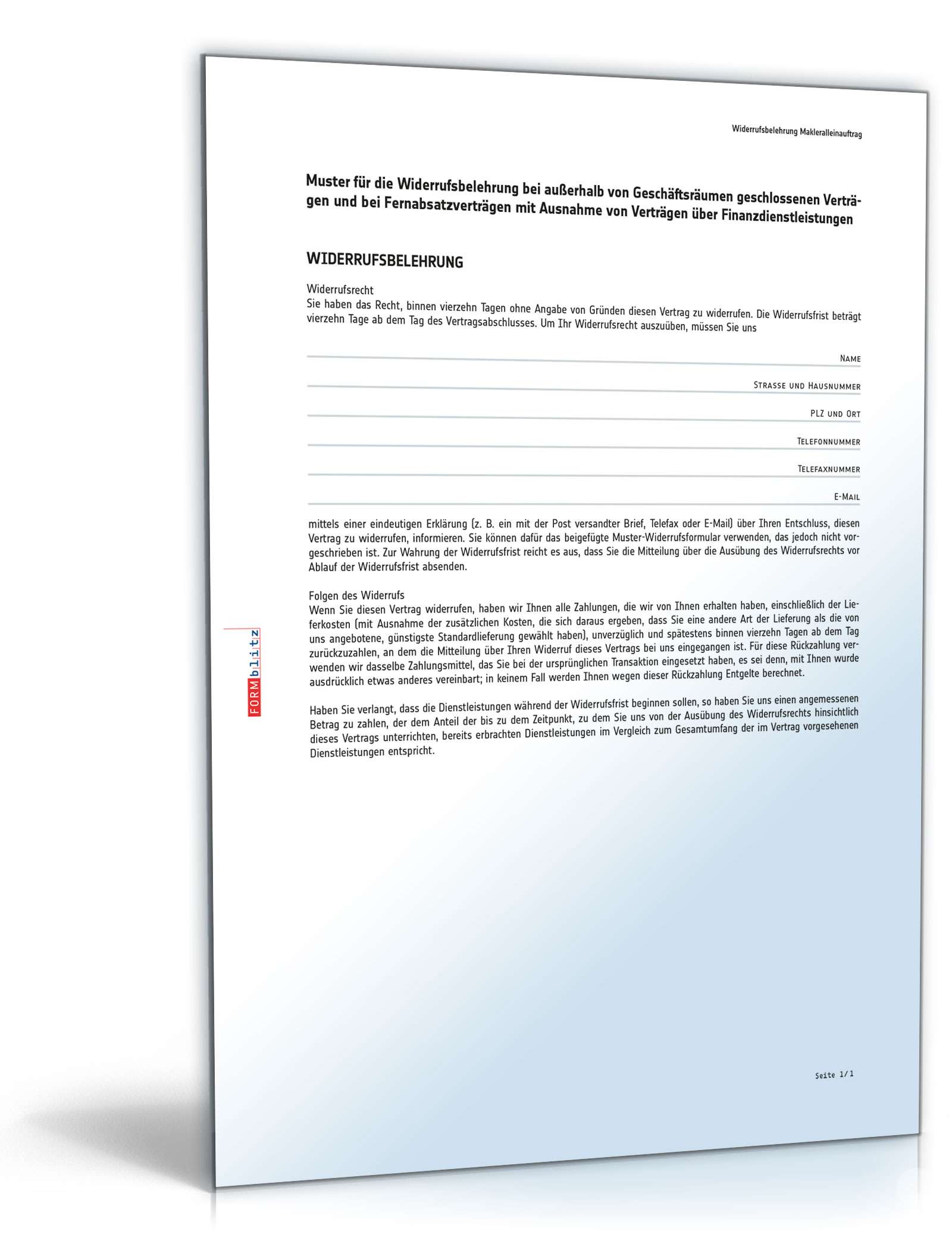 Qualifizierter Makleralleinauftrag Suchauftrag Kaufobjekt PDF. Seite: 8