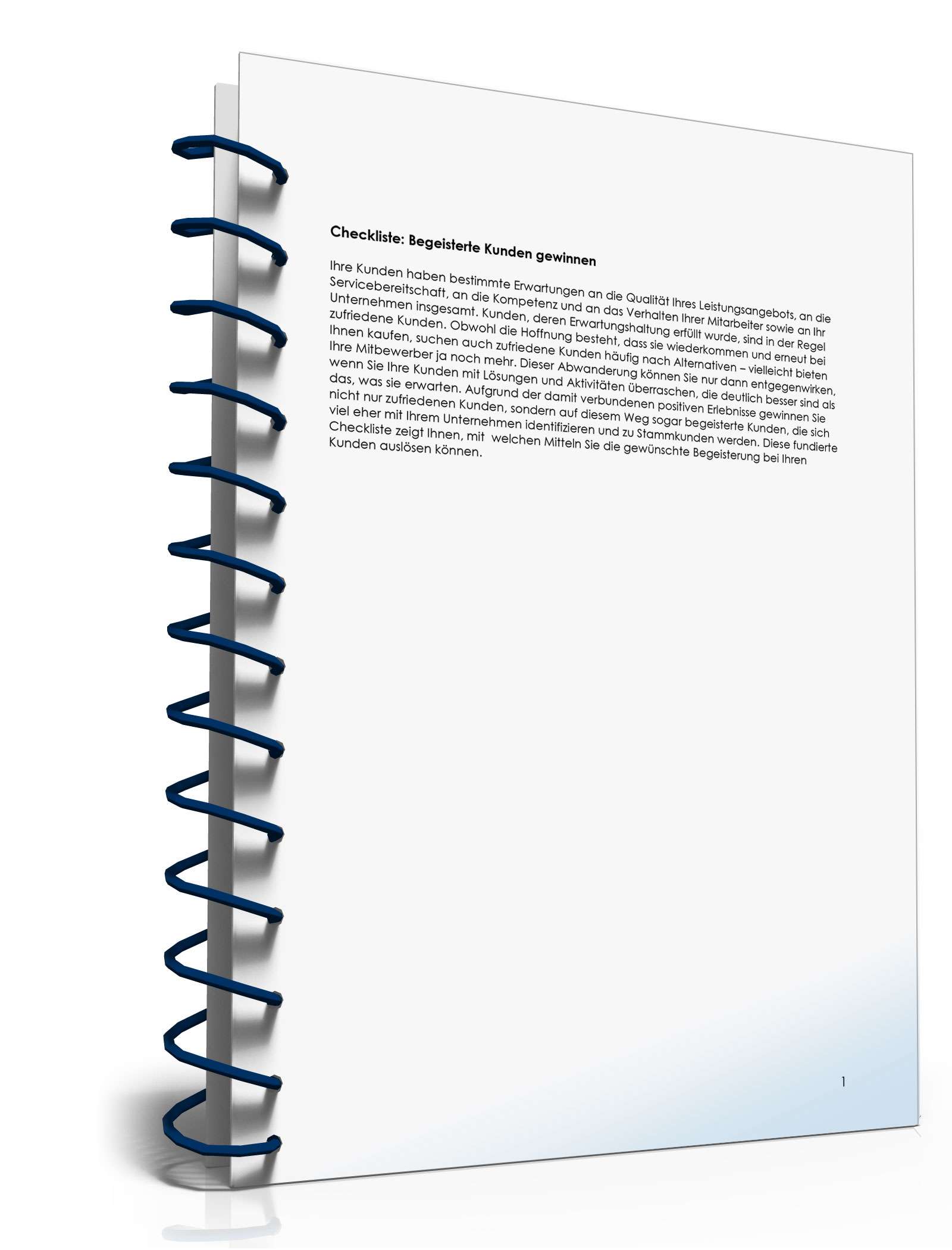 Checkliste Begeisterte Kunden gewinnen PDF