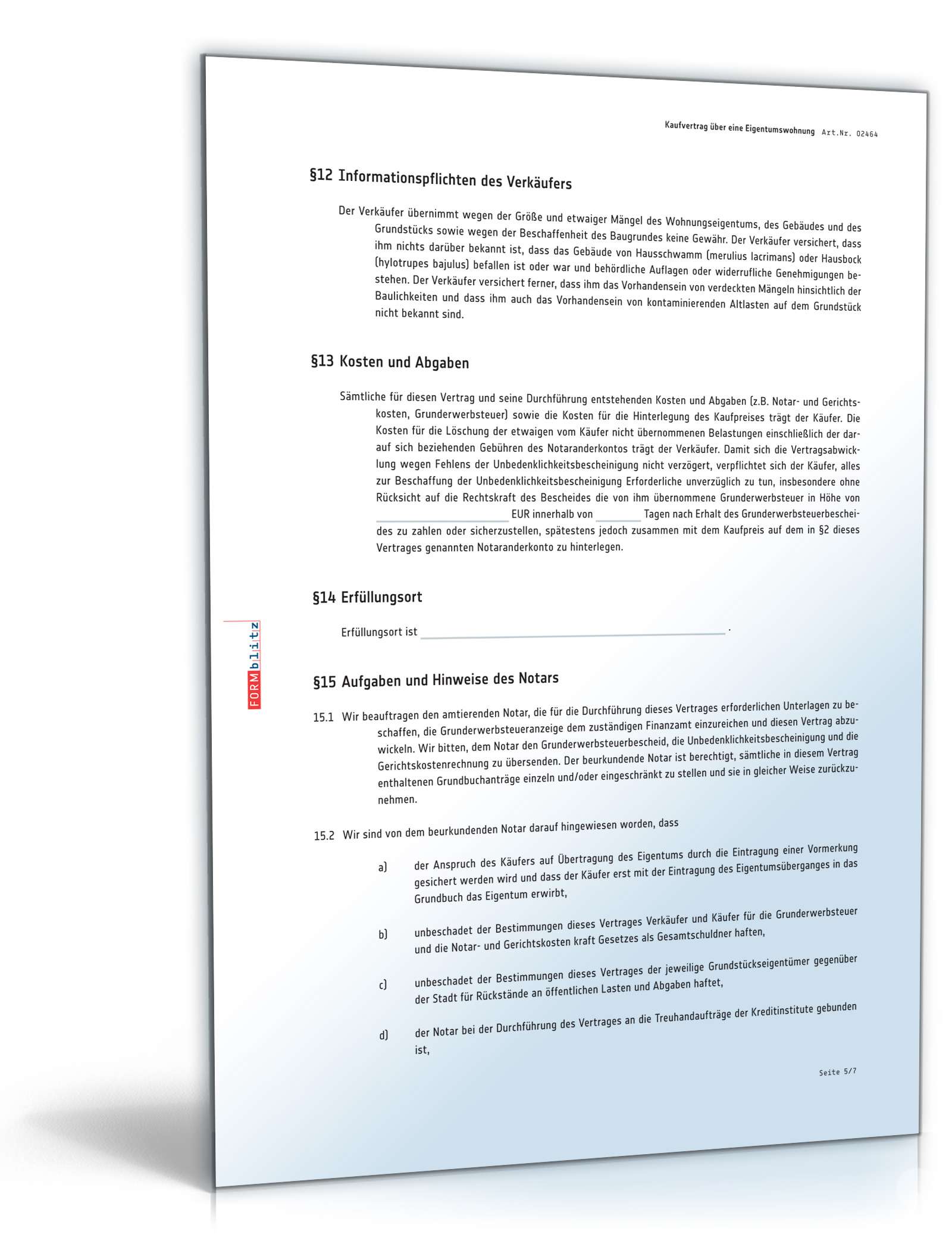 Kaufvertrag Eigentumswohnung PDF. Seite: 5