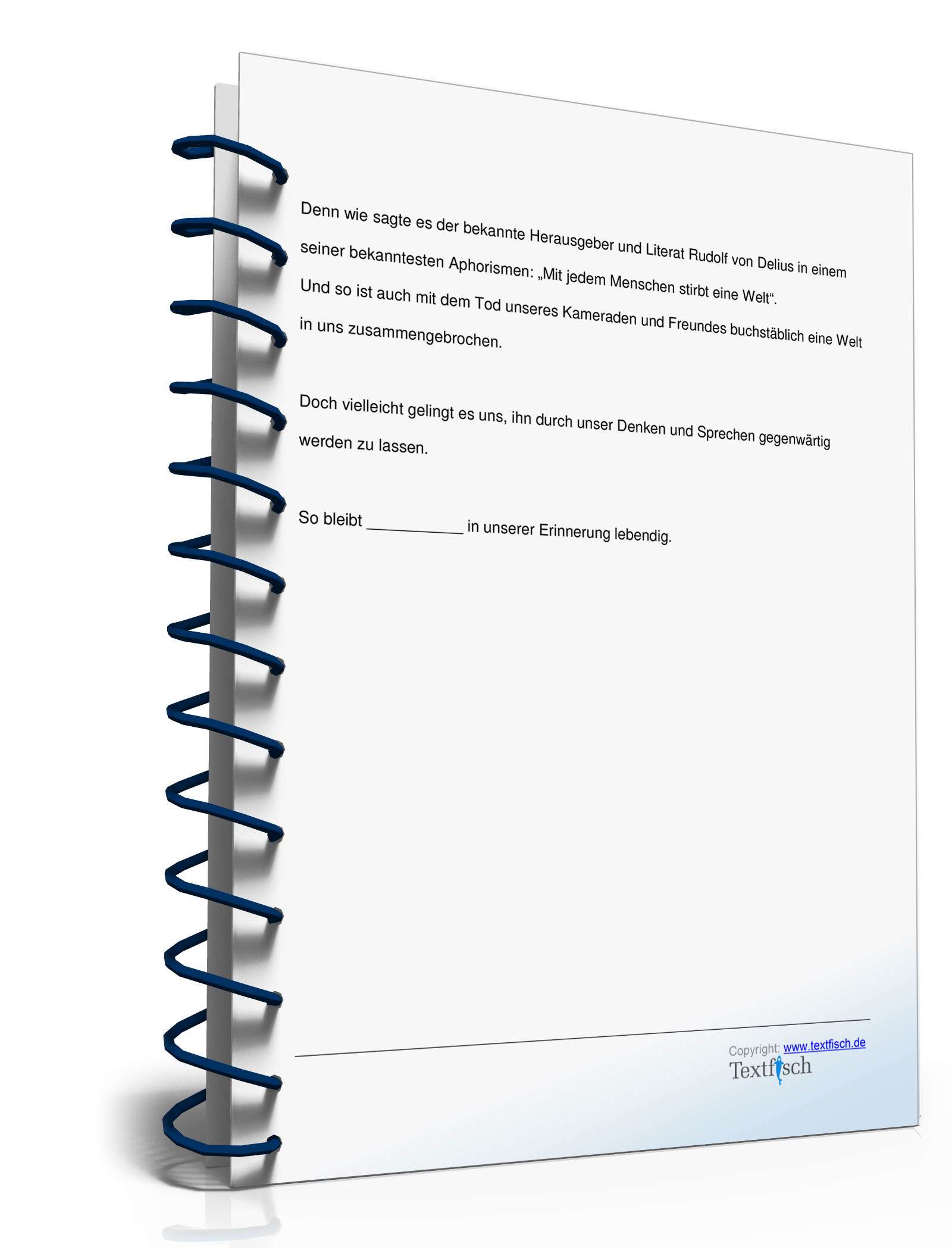 Gedenkrede für ein verstorbenes Vereinsmitglied PDF. Seite: 5