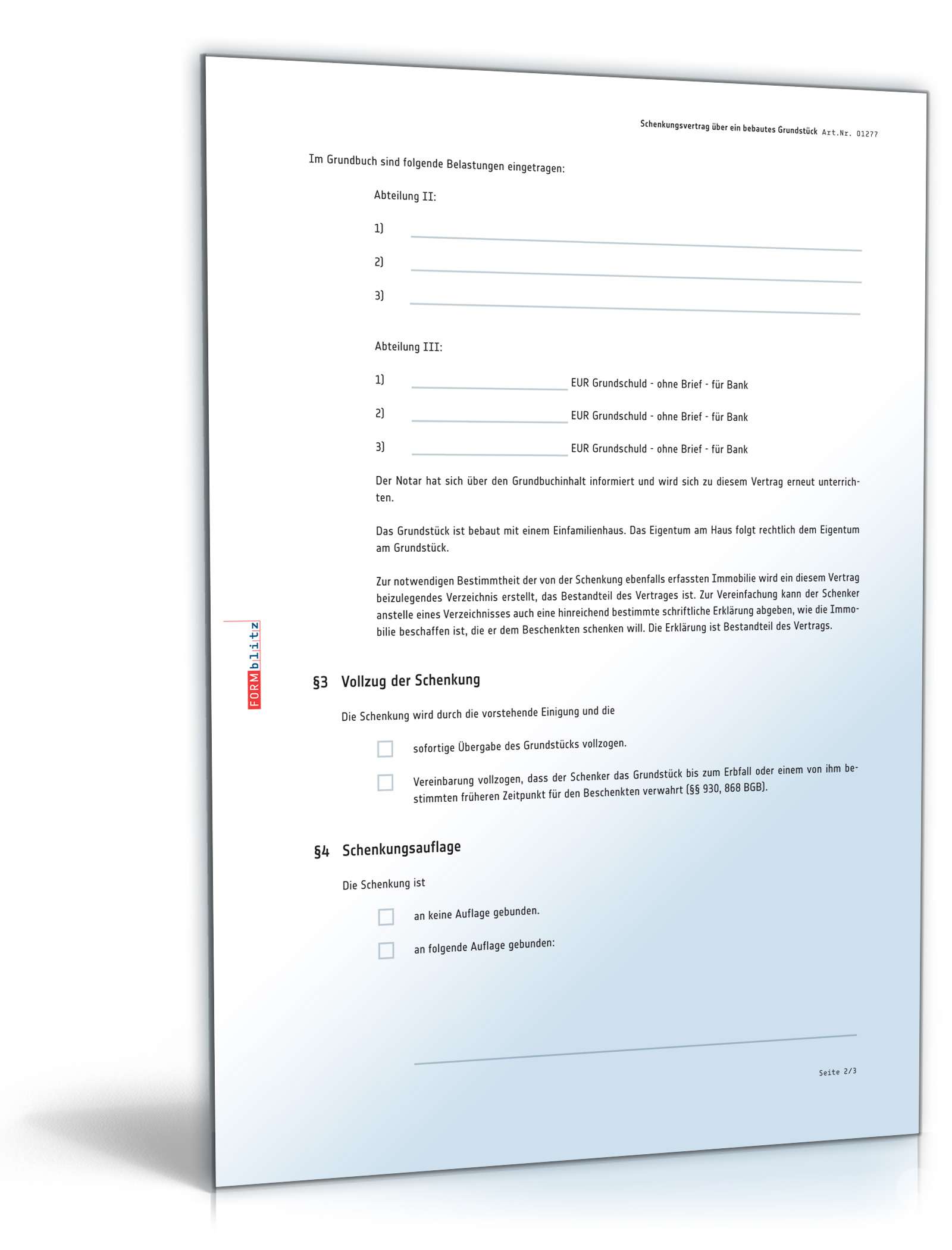 Schenkungsvertrag Grundstück PDF. Seite: 2