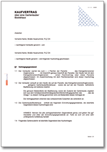 Kaufvertrag Garten Word