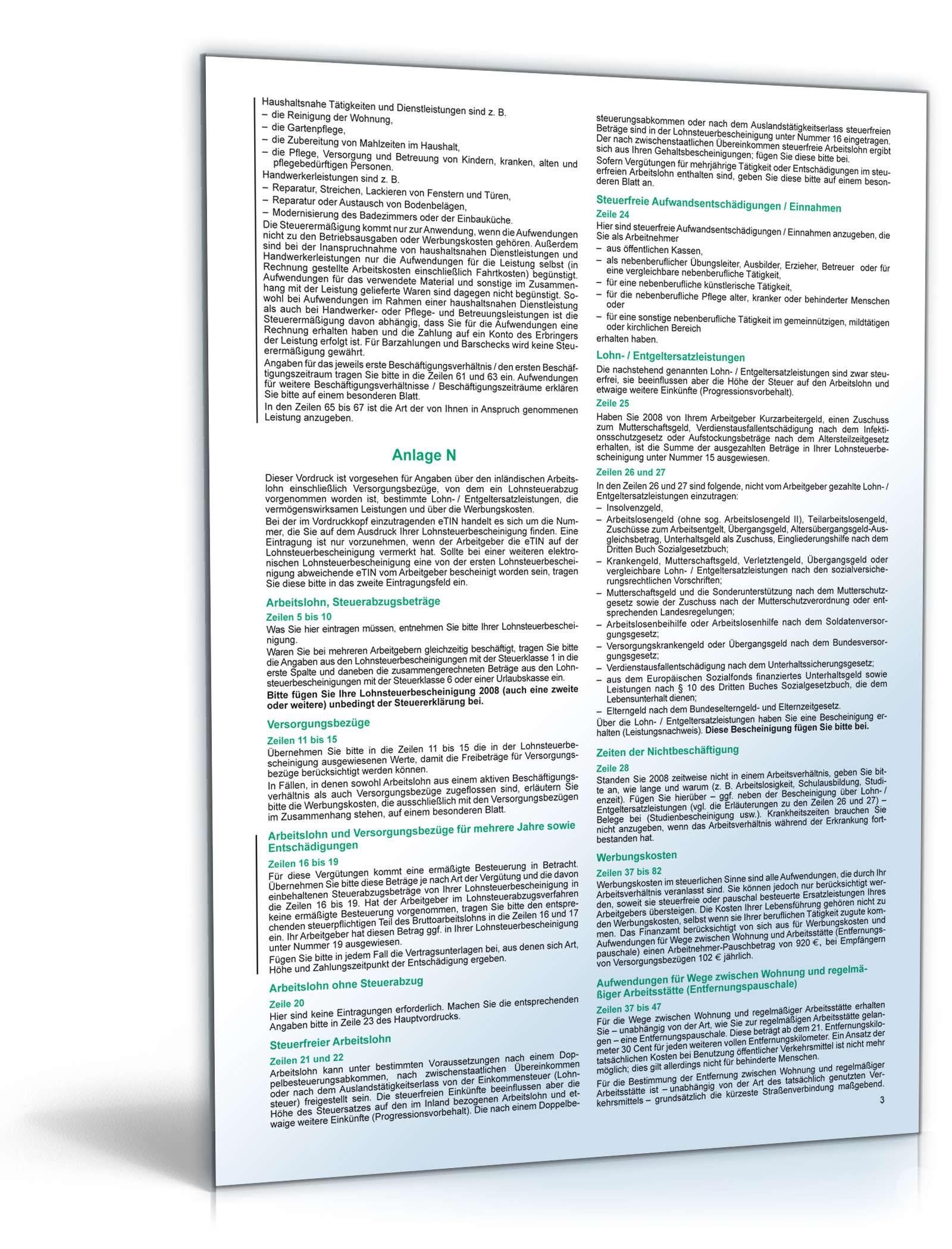 Einkommensteuererklärung beschränkt Steuerpflichtige 2008 PDF. Seite: 6