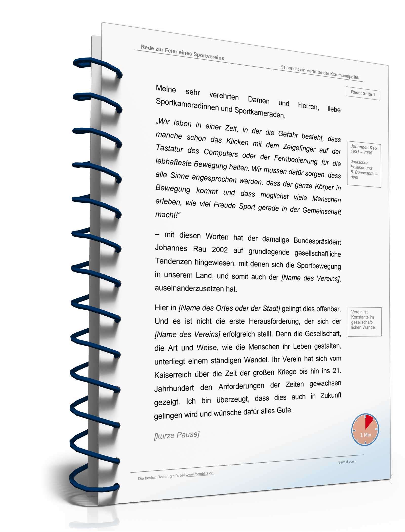 Musterrede Feier Sportverein Excel. Seite: 6