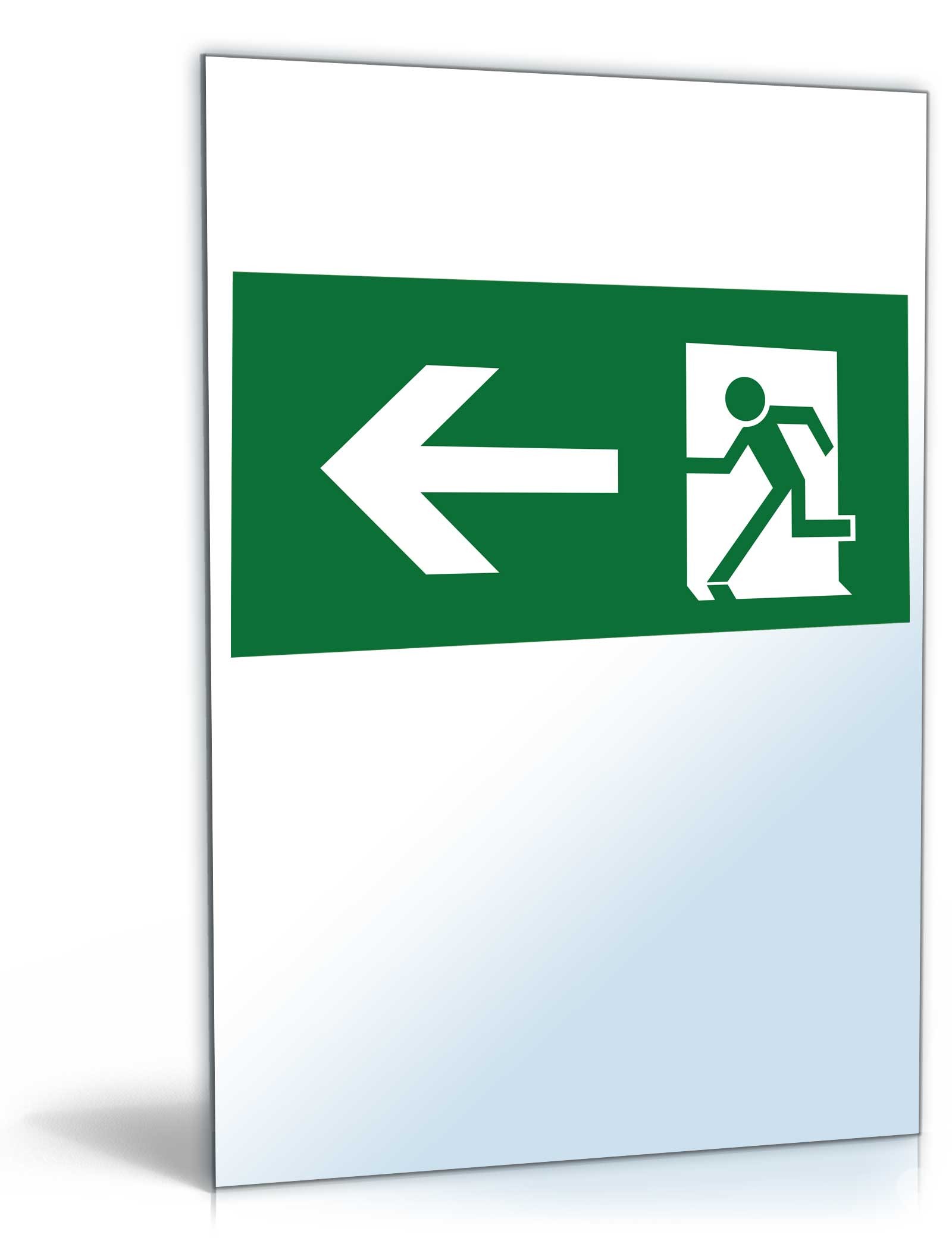 Schild "Notausgang nach links" PDF