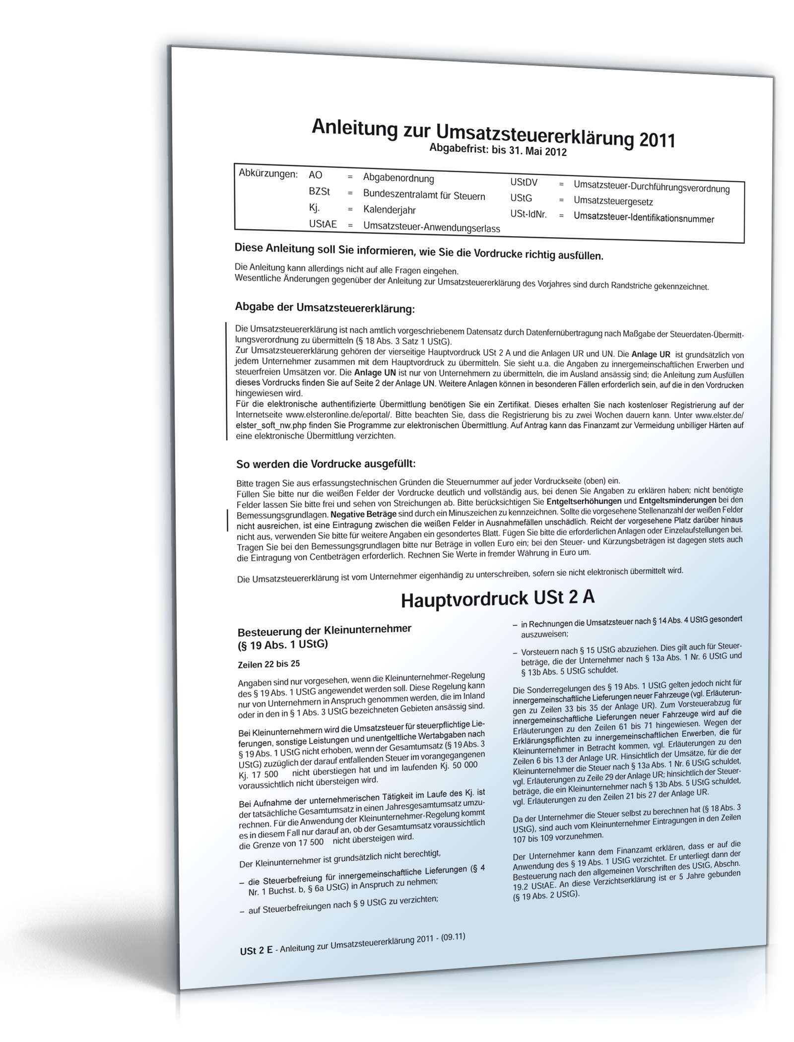 Umsatzsteuererklärung 2011 PDF. Seite: 9