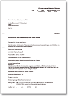 Antrag auf Erteilung einer Genehmigung Word