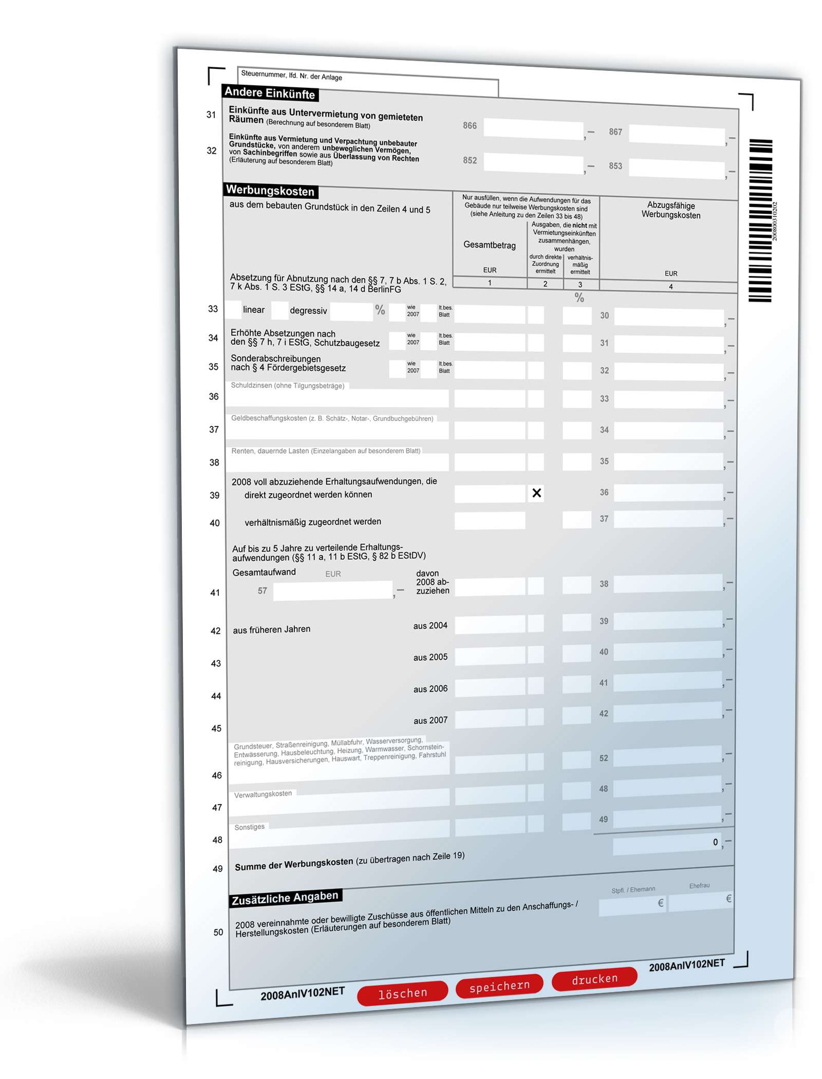 Anlage V 2008 PDF. Seite: 2