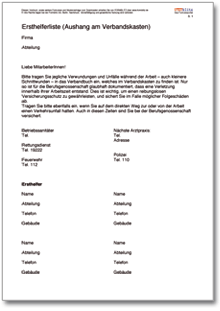 Ersthelferliste Word