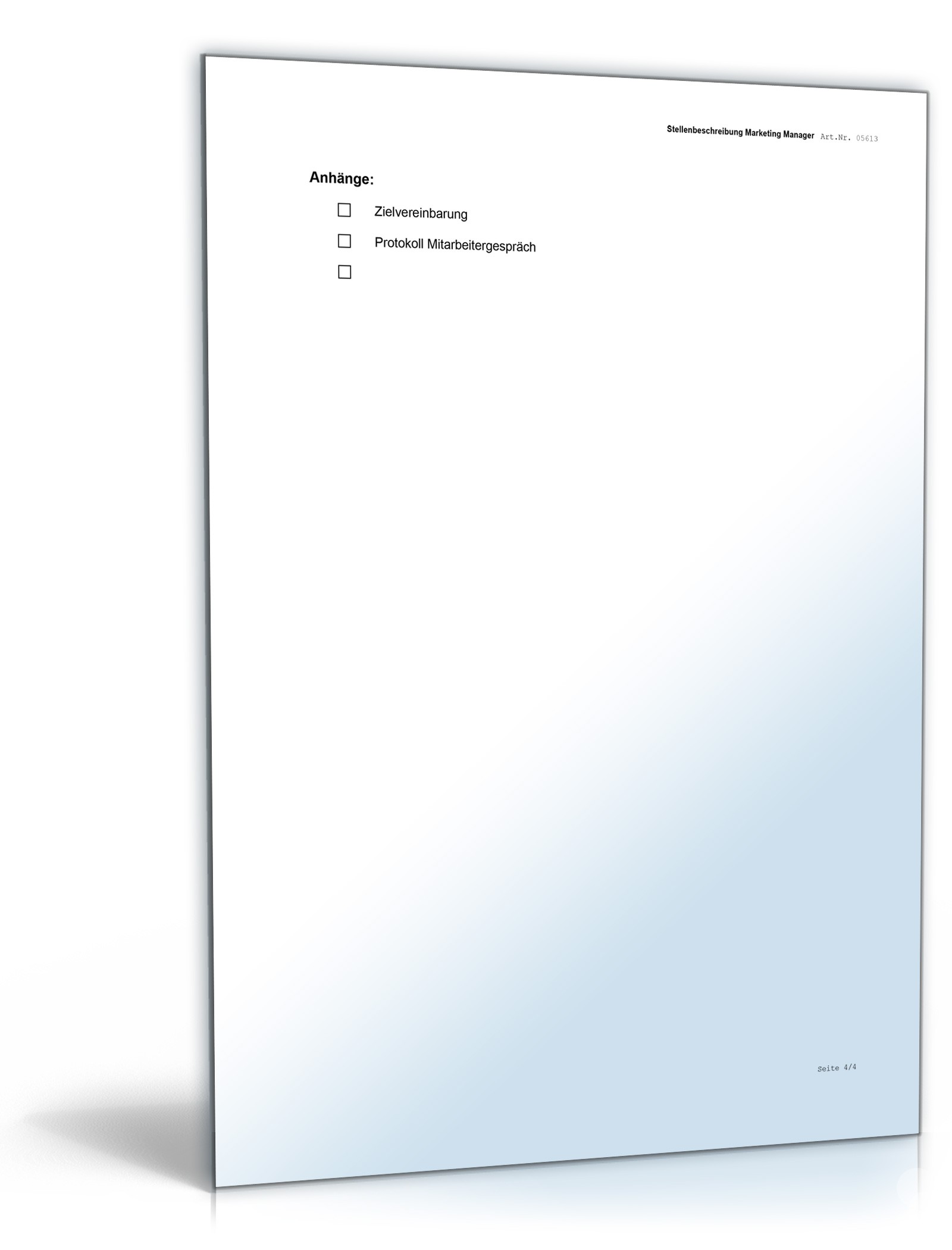 Stellenbeschreibung Marketing Manager Word. Seite: 4