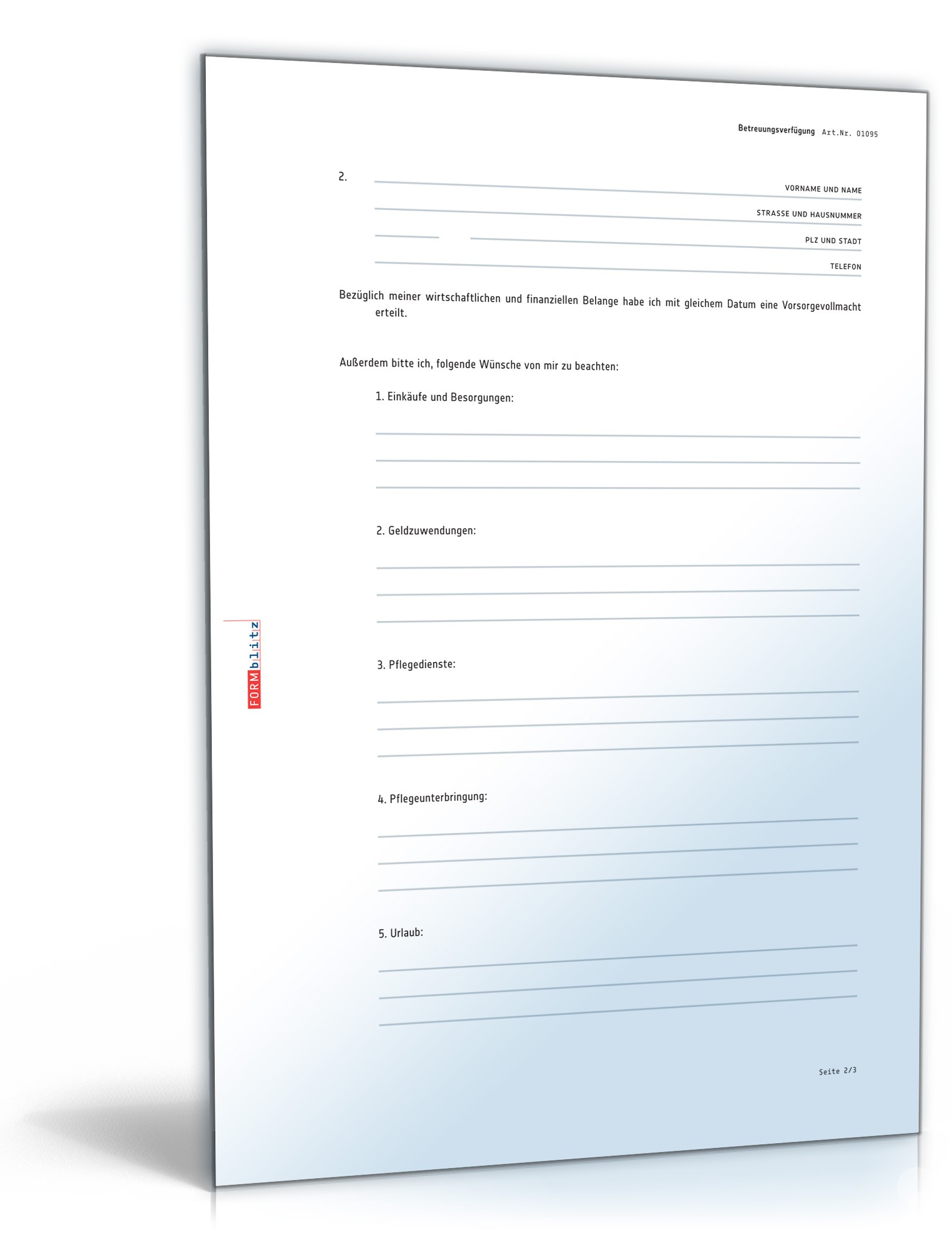 Erweiterte Betreuungsverfügung PDF. Seite: 2