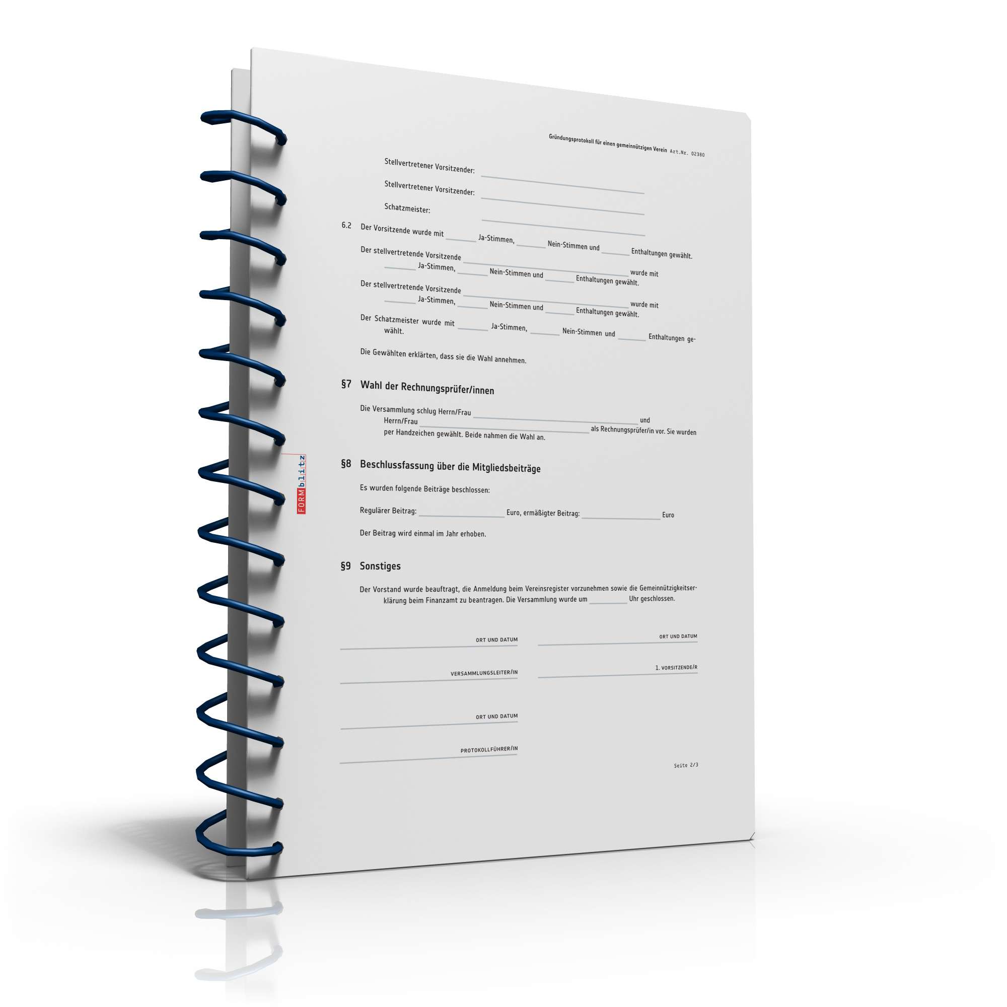 Gründungsprotokoll gemeinnütziger Verein PDF. Seite: 3