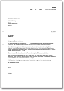 Geltendmachung einer Wertminderung nach Unfall Word