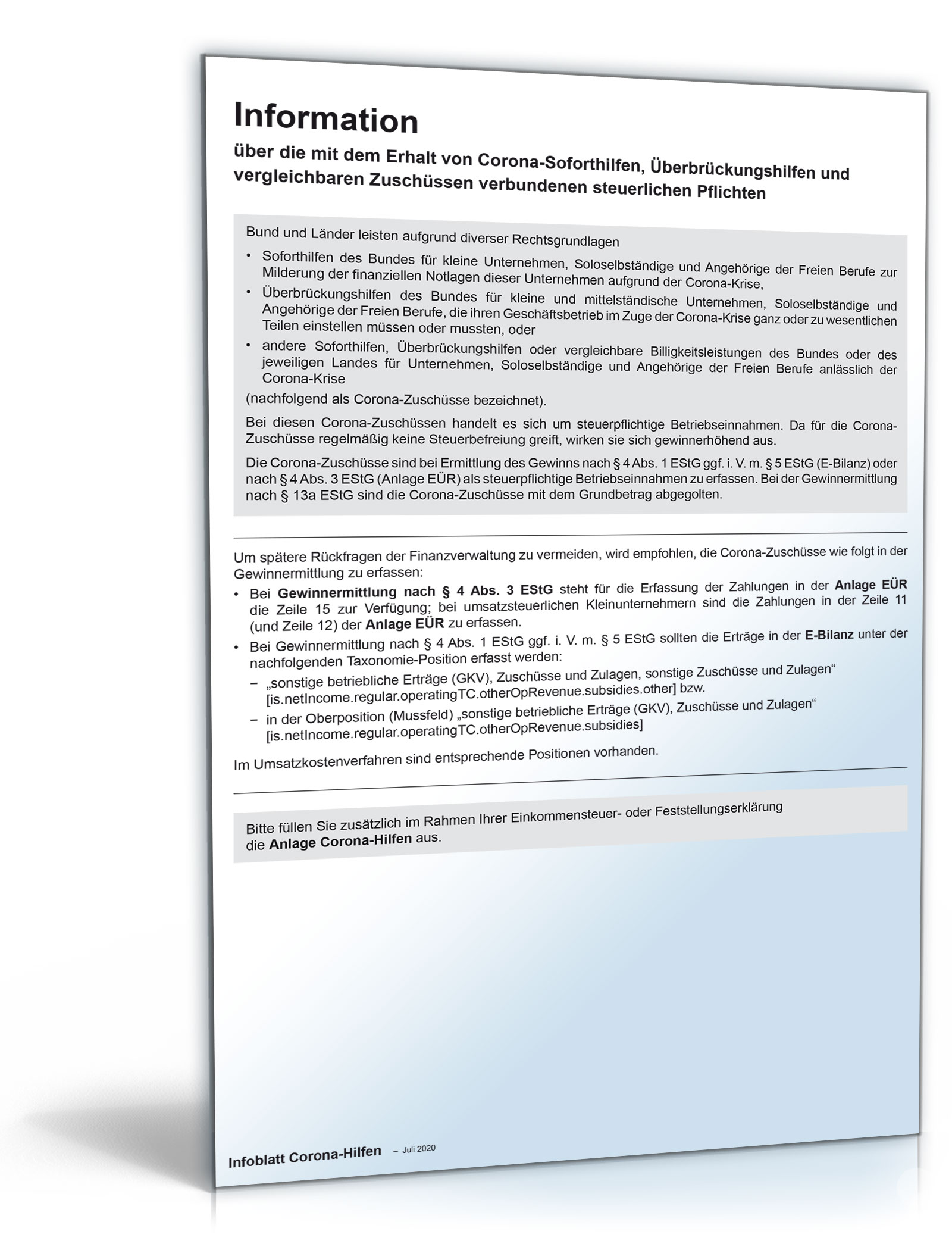 Infoblatt Corona 2020 PDF