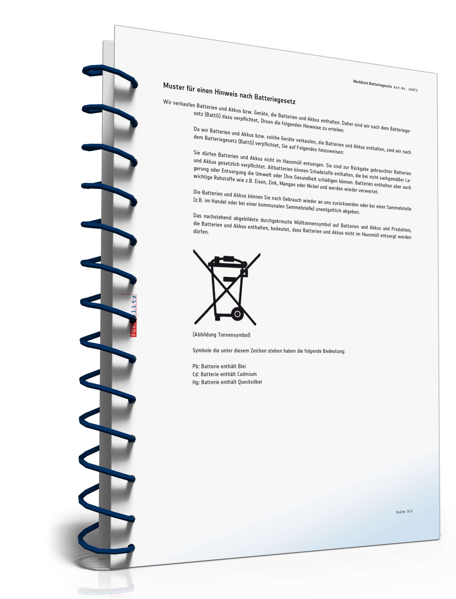 Merkblatt Batteriegesetz mit Muster-Hinweis PDF. Seite: 3