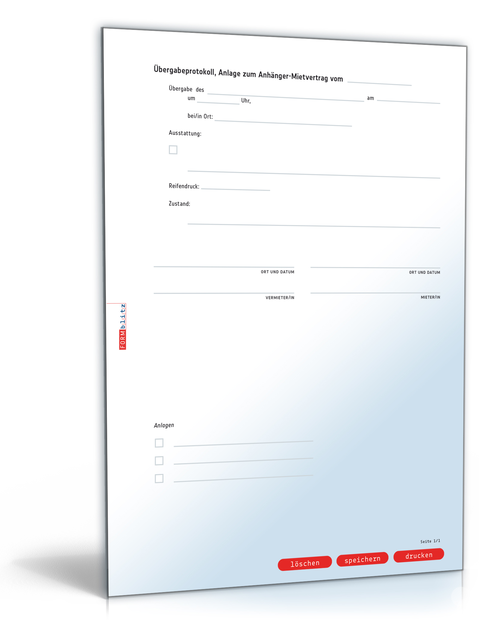 Mietvertrag Anhänger PDF. Seite: 3