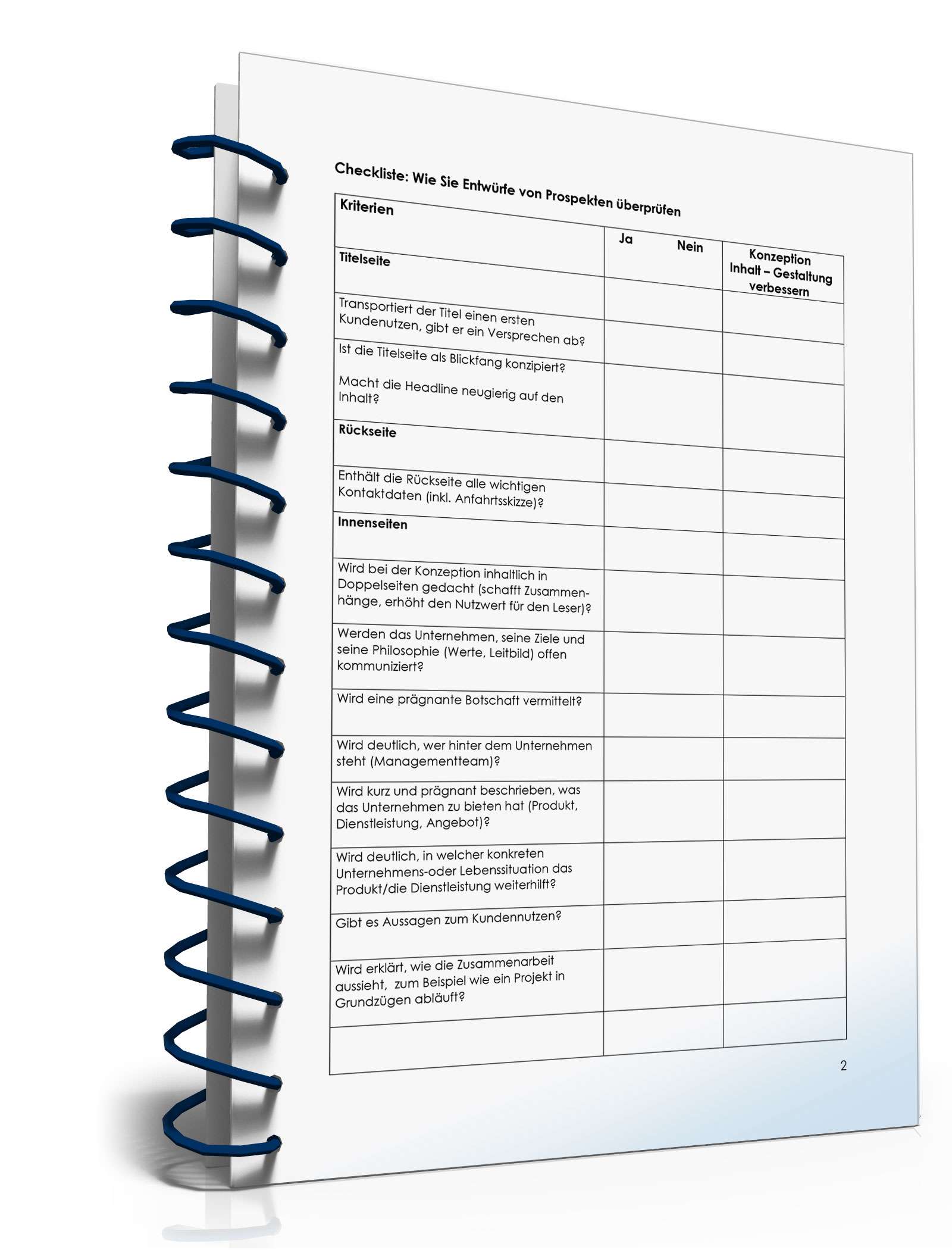 Checkliste Prospektentwürfe PDF. Seite: 2