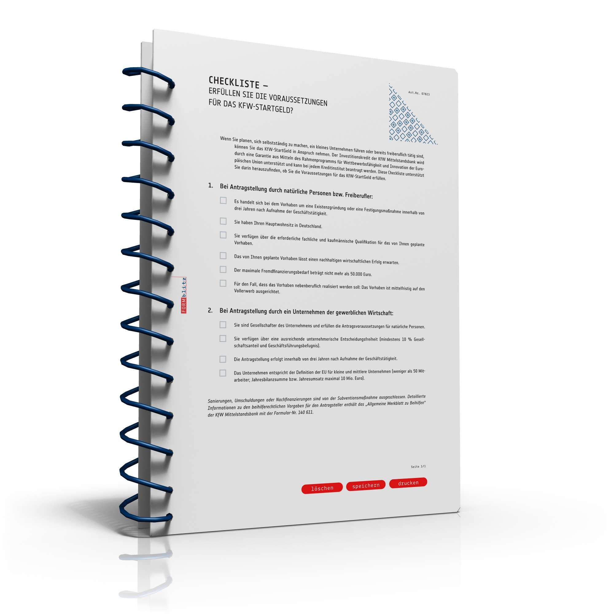 Checkliste KfW-StartGeld PDF. Seite: 2