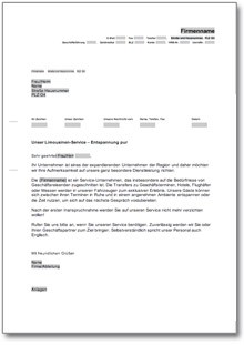 Werbebrief für einen Limousinenservice Word