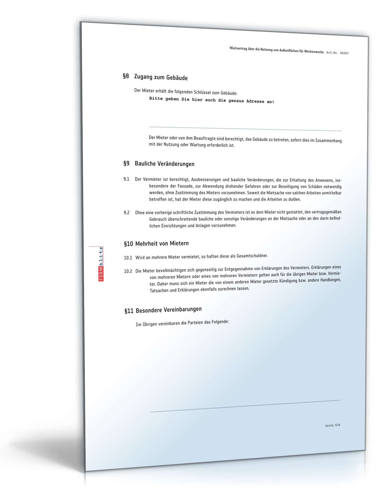 Mietvertrag Werbefläche PDF. Seite: 5
