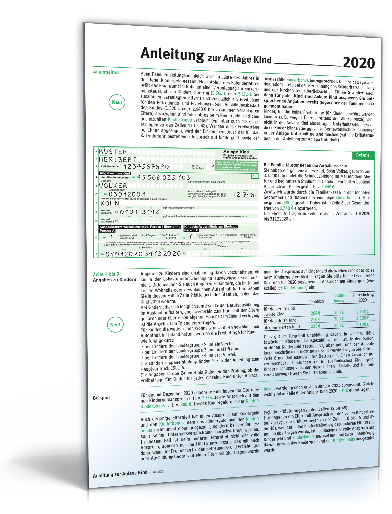 Anleitung Anlage Kind 2020 PDF