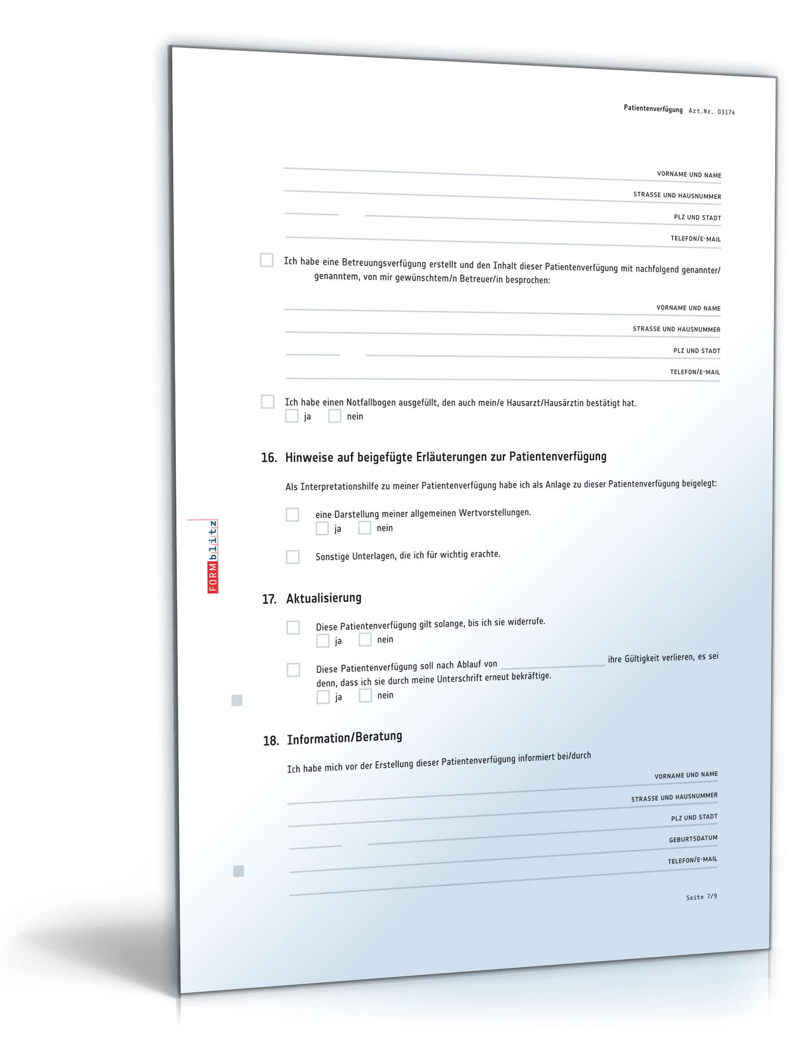 Patientenverfügung PDF. Seite: 8