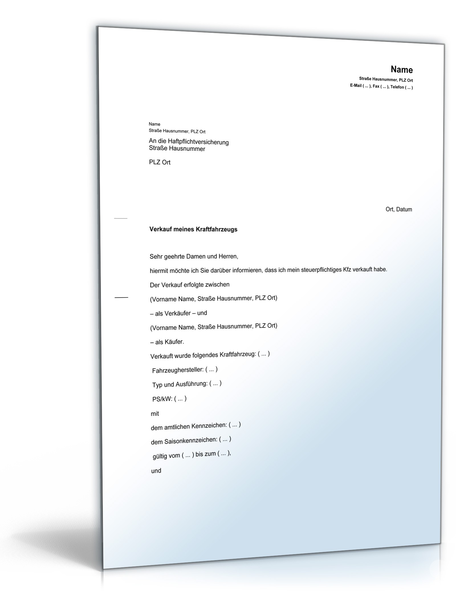 Kaufvertrag gebrauchtes Kfz Russisch/Deutsch PDF. Seite: 6