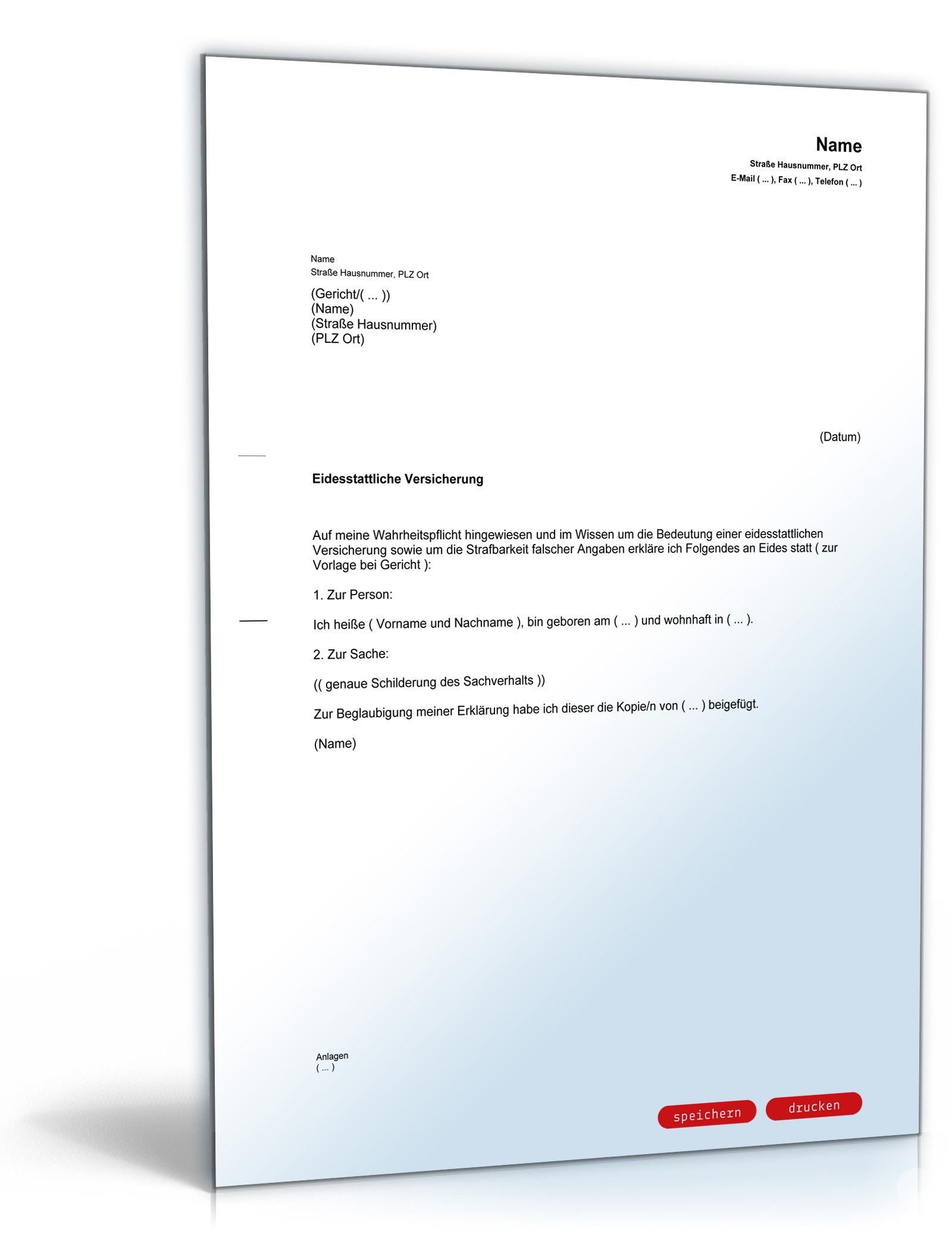 Eidesstattliche Versicherung PDF