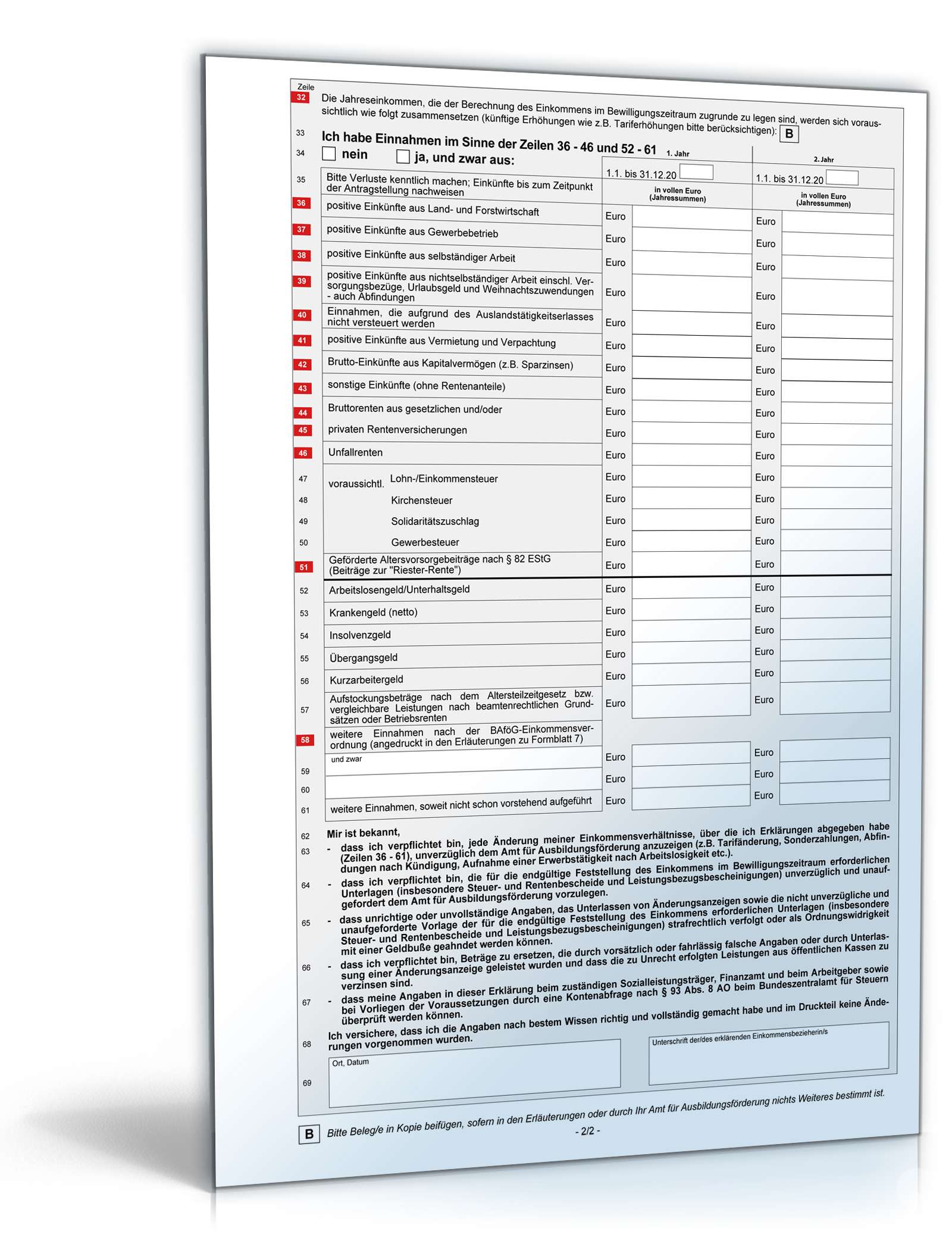Antrag der/des Auszubildenden auf Aktualisierung PDF. Seite: 2