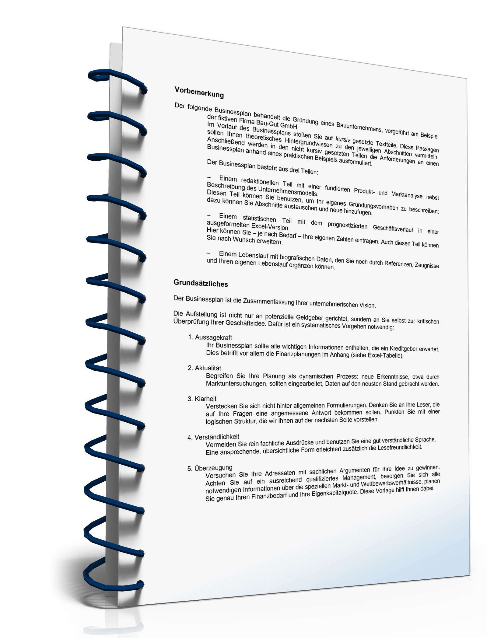 Businessplan Bauunternehmen Excel. Seite: 3