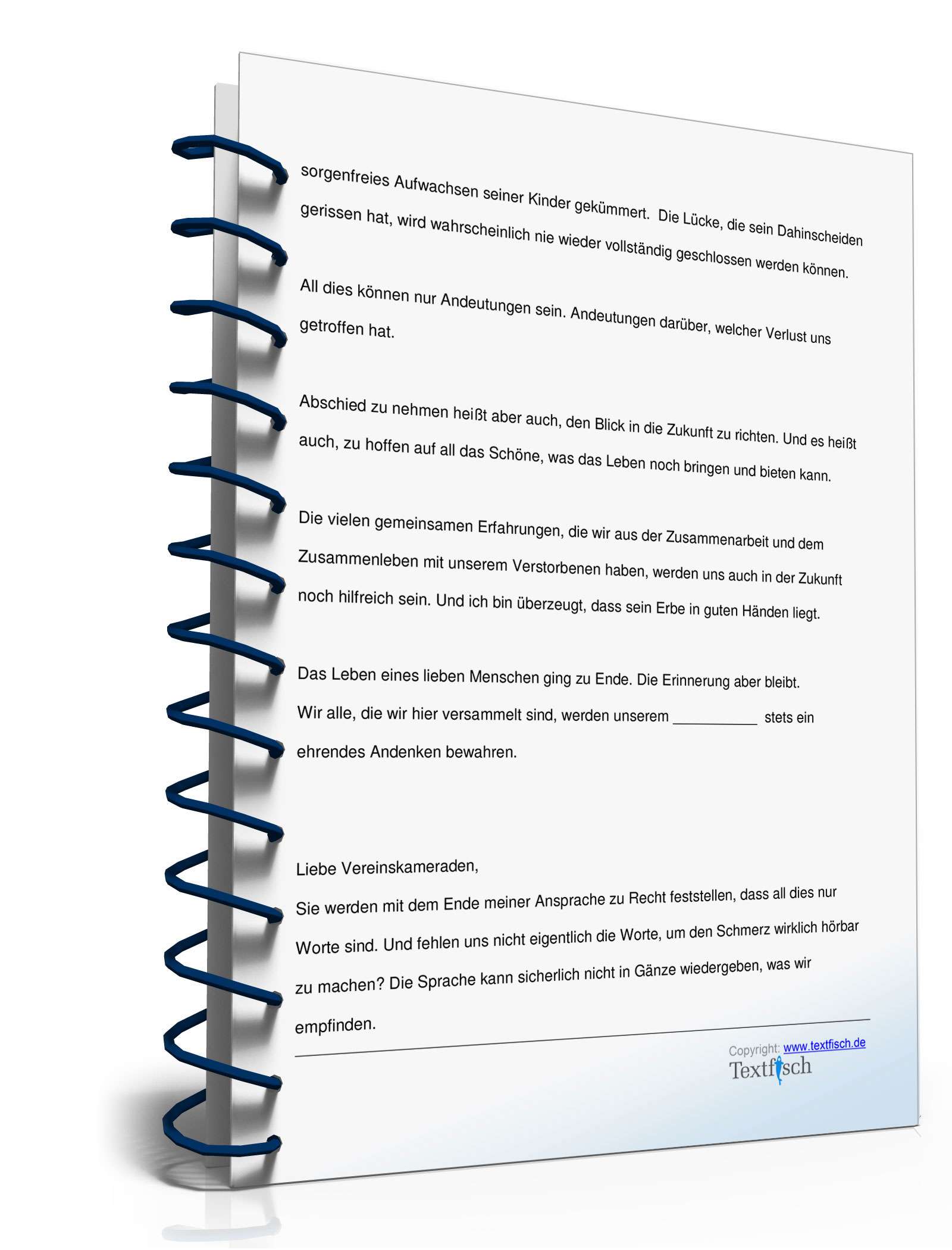 Gedenkrede für ein verstorbenes Vereinsmitglied PDF. Seite: 4