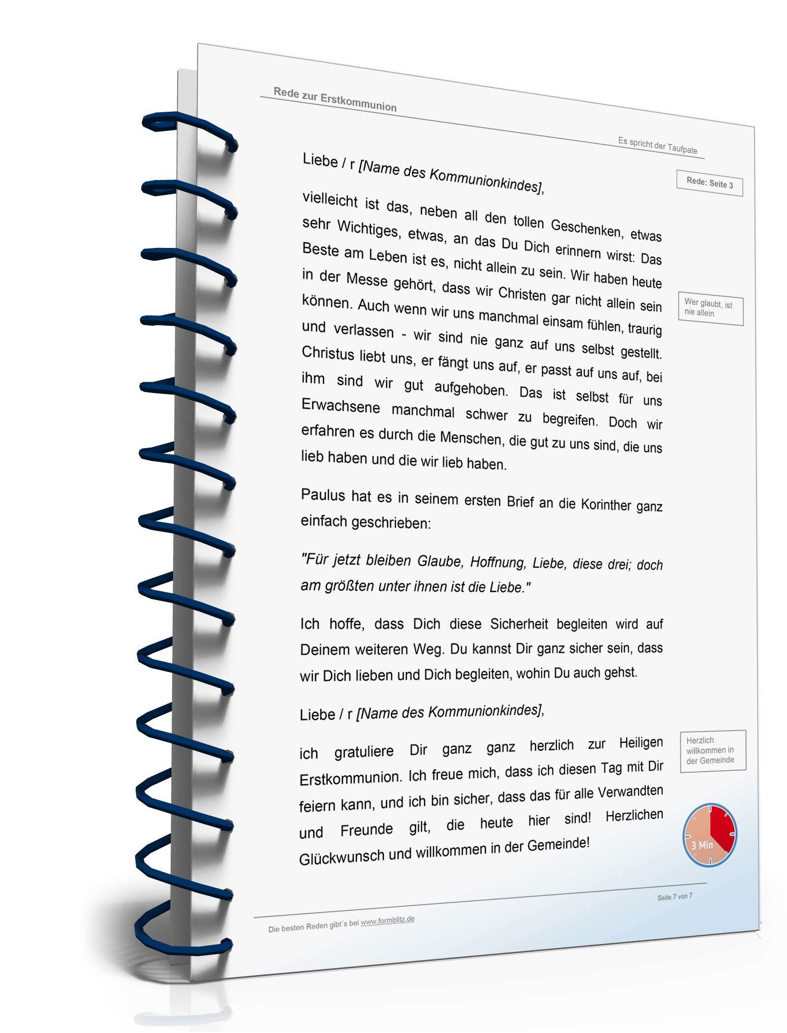 Musterrede Erstkommunion Word. Seite: 7