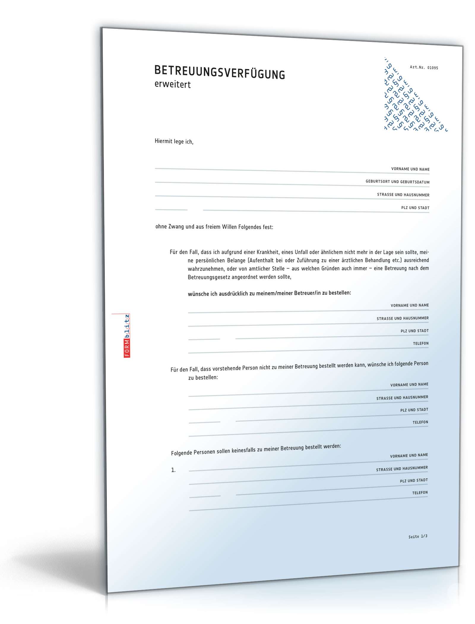 Erweiterte Betreuungsverfügung PDF