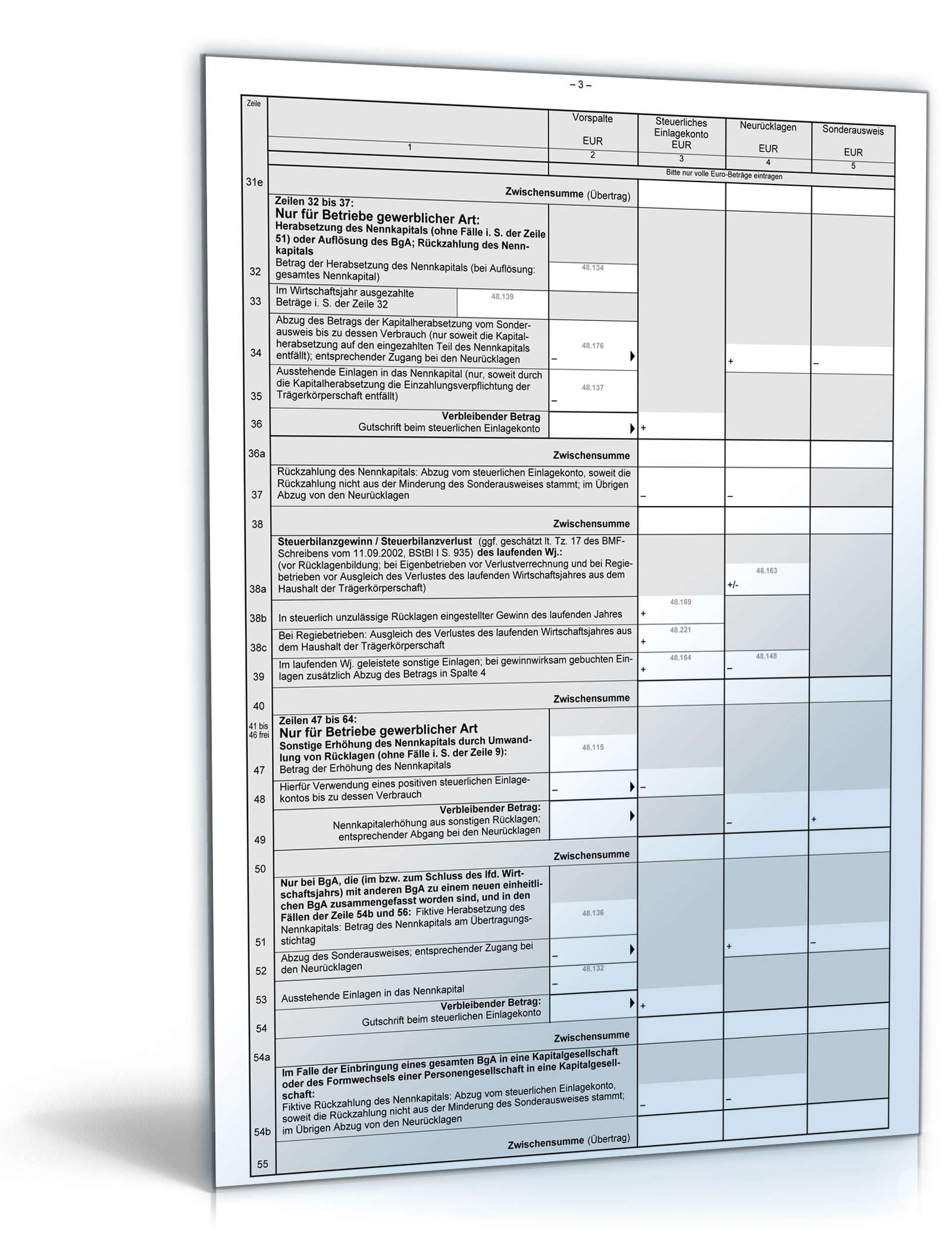 Erklärung zur gesonderten Feststellung PDF. Seite: 3