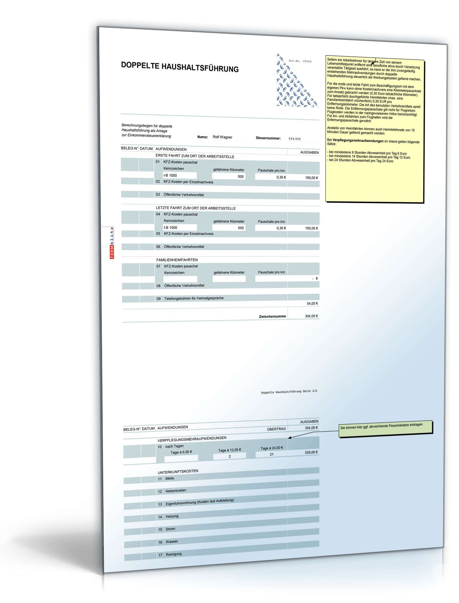 Toolbox Steuer Excel. Seite: 7