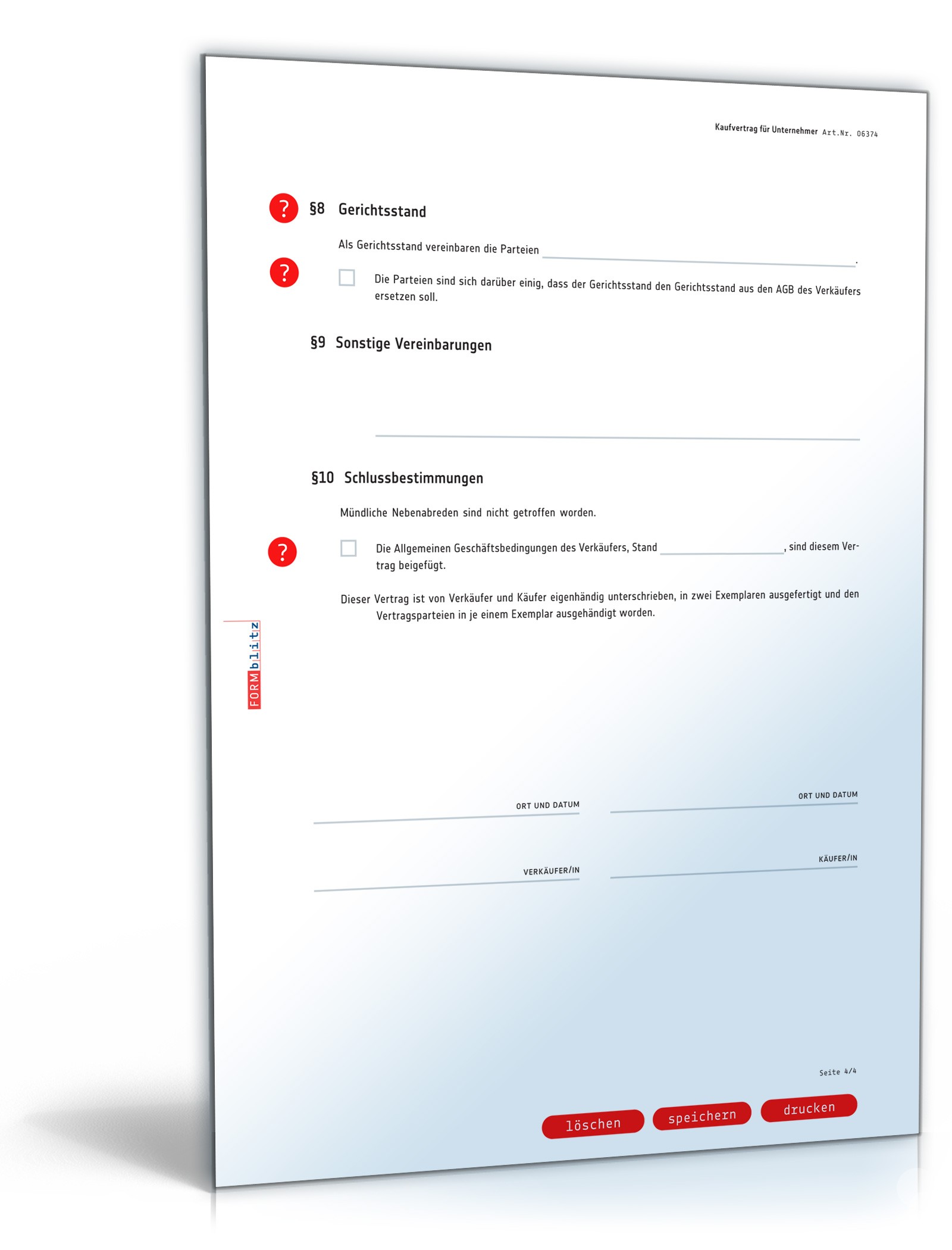 Kaufvertrag zwischen Unternehmern PDF. Seite: 4