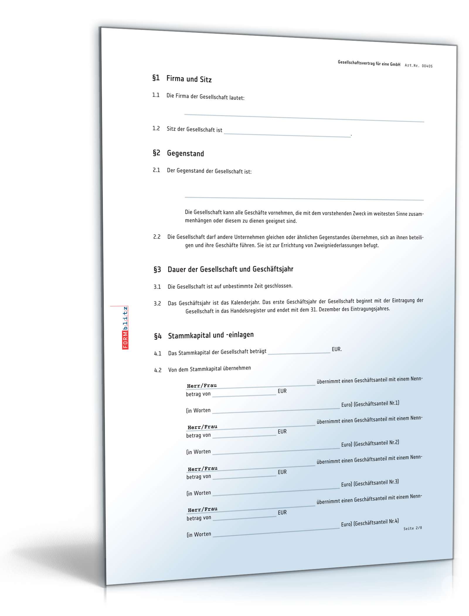 GmbH-Gesellschaftsvertrag PDF. Seite: 2